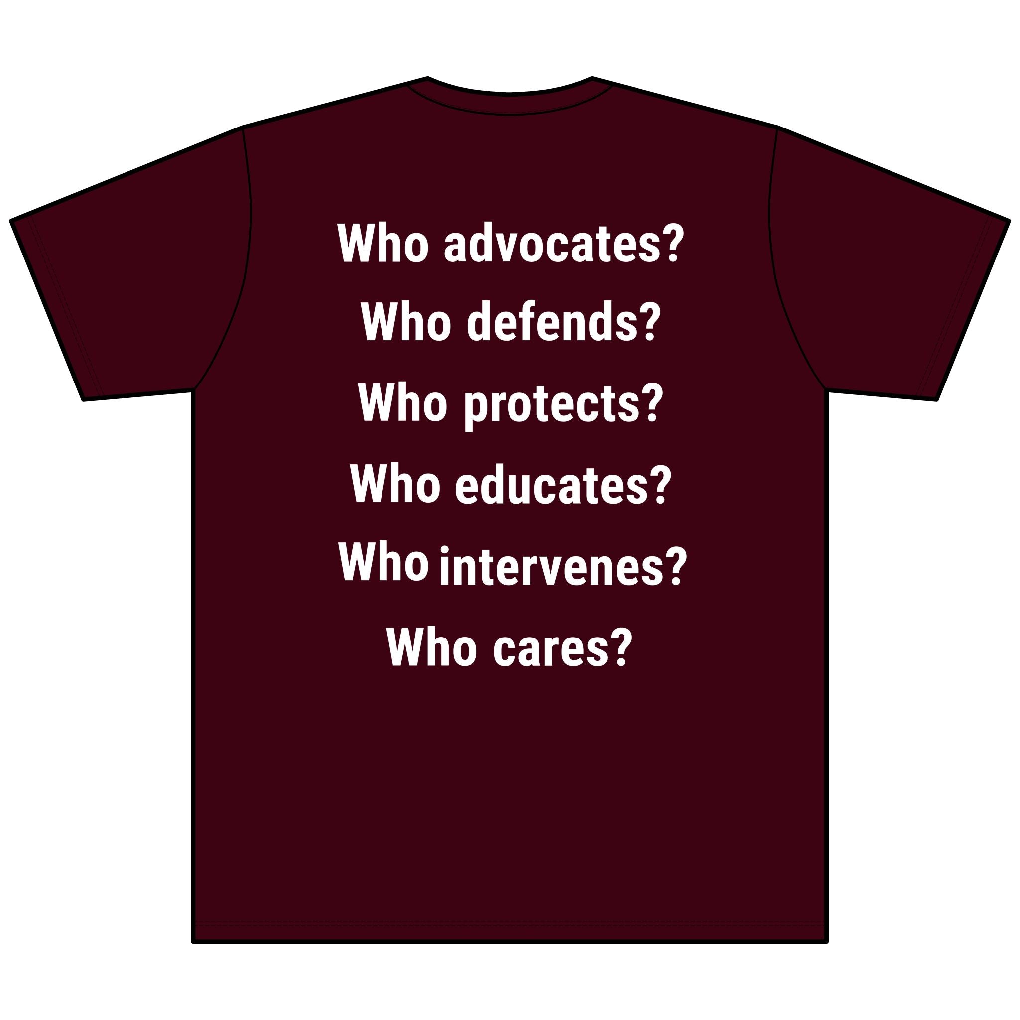 Unisex Lightweight fabric Jersey Short Sleeve V-Neck Tee - Save Lives Be A Nurse (front) - Who Advocates? Who Defends? (back) - 100% cotton fabric - SLA-V-BC3005