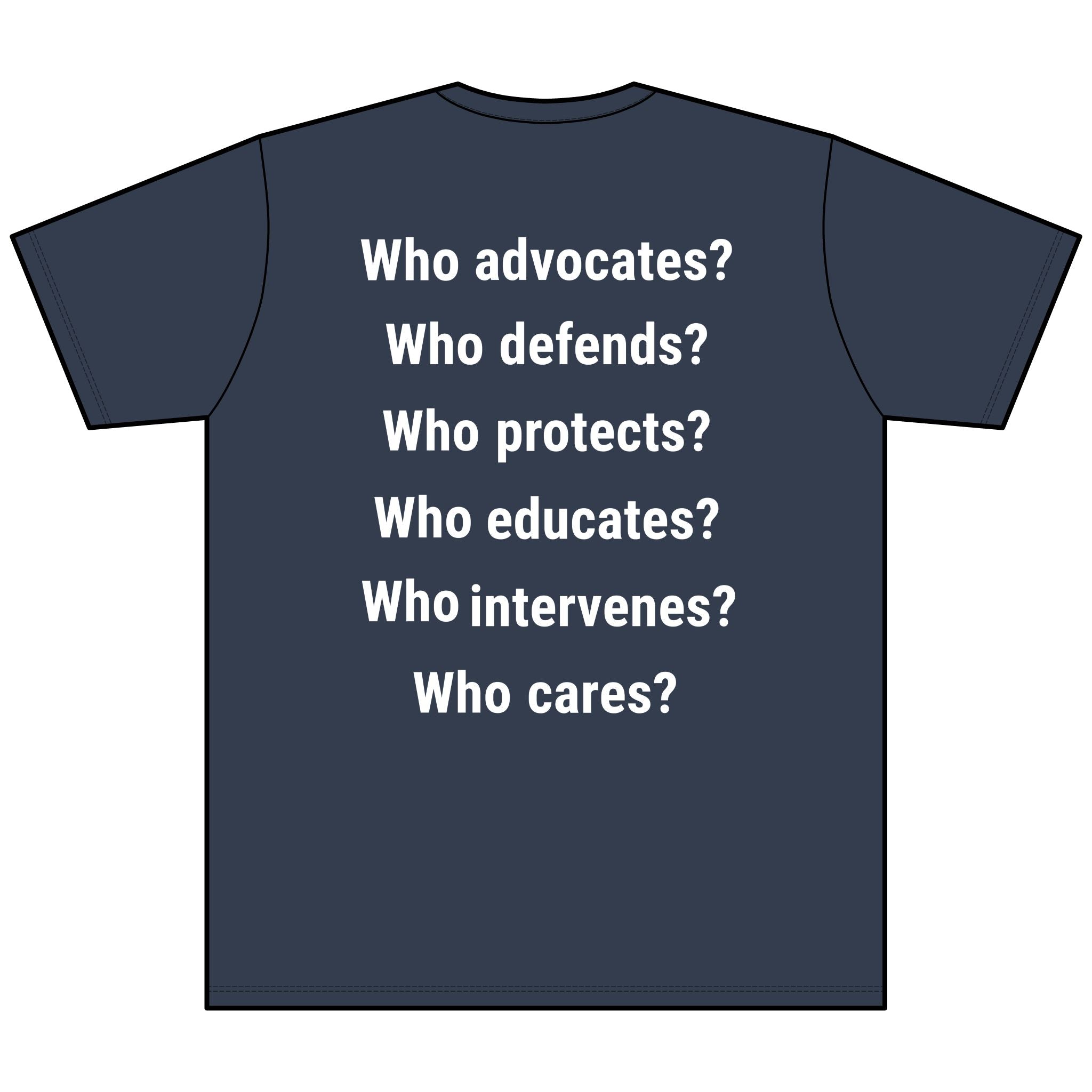 Unisex Lightweight fabric Jersey Short Sleeve V-Neck Tee - Save Lives Be A Nurse (front) - Who Advocates? Who Defends? (back) - 100% cotton fabric - SLA-V-BC3005