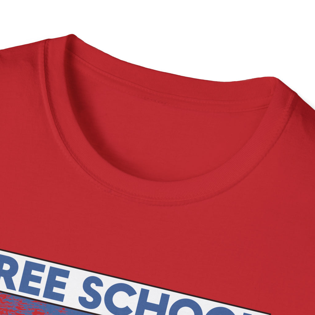 Unisex Lightweight fabric T-Shirt - Free School Lunches For All (front) - Nurses Against The Rich Starving The Poor (back) - 100% ring-spun cotton - NAH-T-G64000
