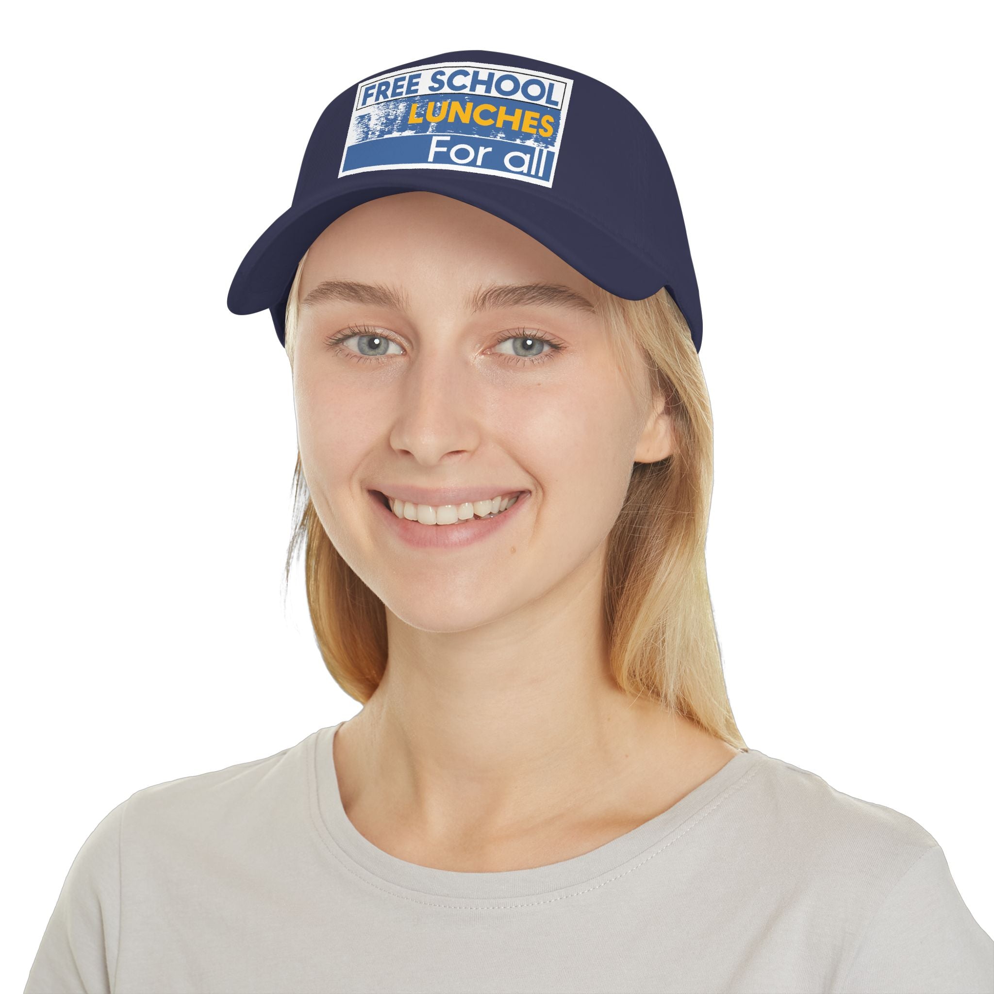 Unisex Baseball Cap - Free School Lunches For All (front) - 100% Cotton Twill - NAH-B-18-253