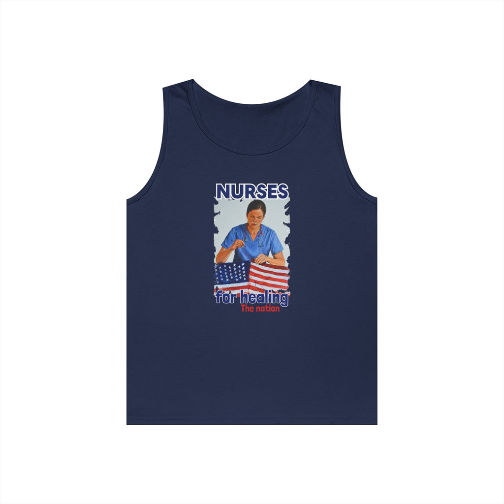Unisex Medium fabric Cotton Tank Top - Nurses For Healing The Nation (front) - Nurses Standing Up For Humanity (back) - 100% cotton - NFH-K-G5200