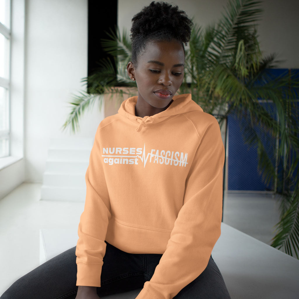 Unisex Mid-weight Hoodie - Nurses Against Fascism (front) - Nurses Against Cruelty (back) - 80% cotton, 20% polyester - NAF-H-AC5101
