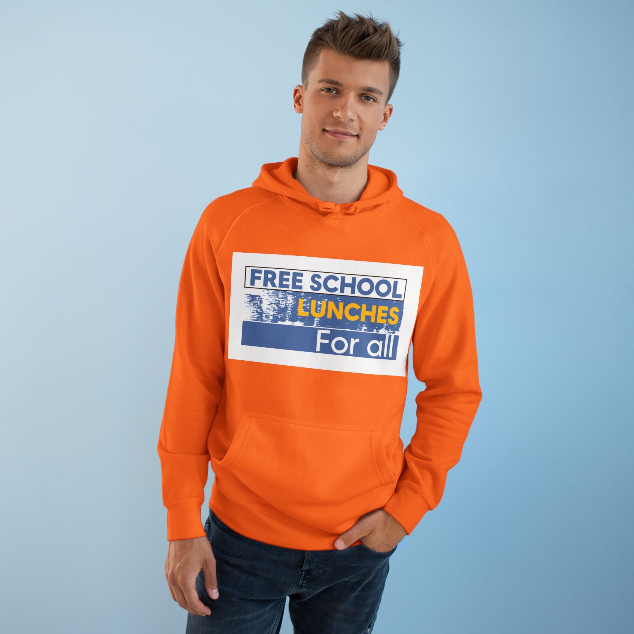 Unisex Mid-weight Hoodie - Free School Lunches For All (front) - Nurses Against The Rich Starving The Poor (back) - 80% cotton, 20% Polyester - NAH-H-AC5101