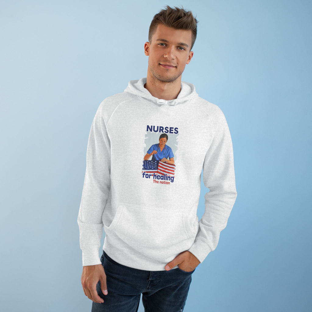 Unisex Mid-weight Hoodie - Nurses For Healing The Nation (front) - Nurses Standing Up For Humanity (back) - 80% cotton, 20% Polyester - NFH-H-AC5101