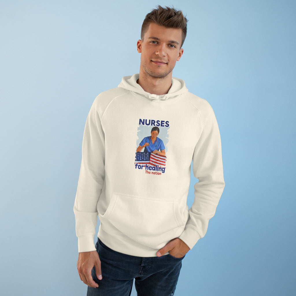 Unisex Mid-weight Hoodie - Nurses For Healing The Nation (front) - Nurses Standing Up For Humanity (back) - 80% cotton, 20% Polyester - NFH-H-AC5101