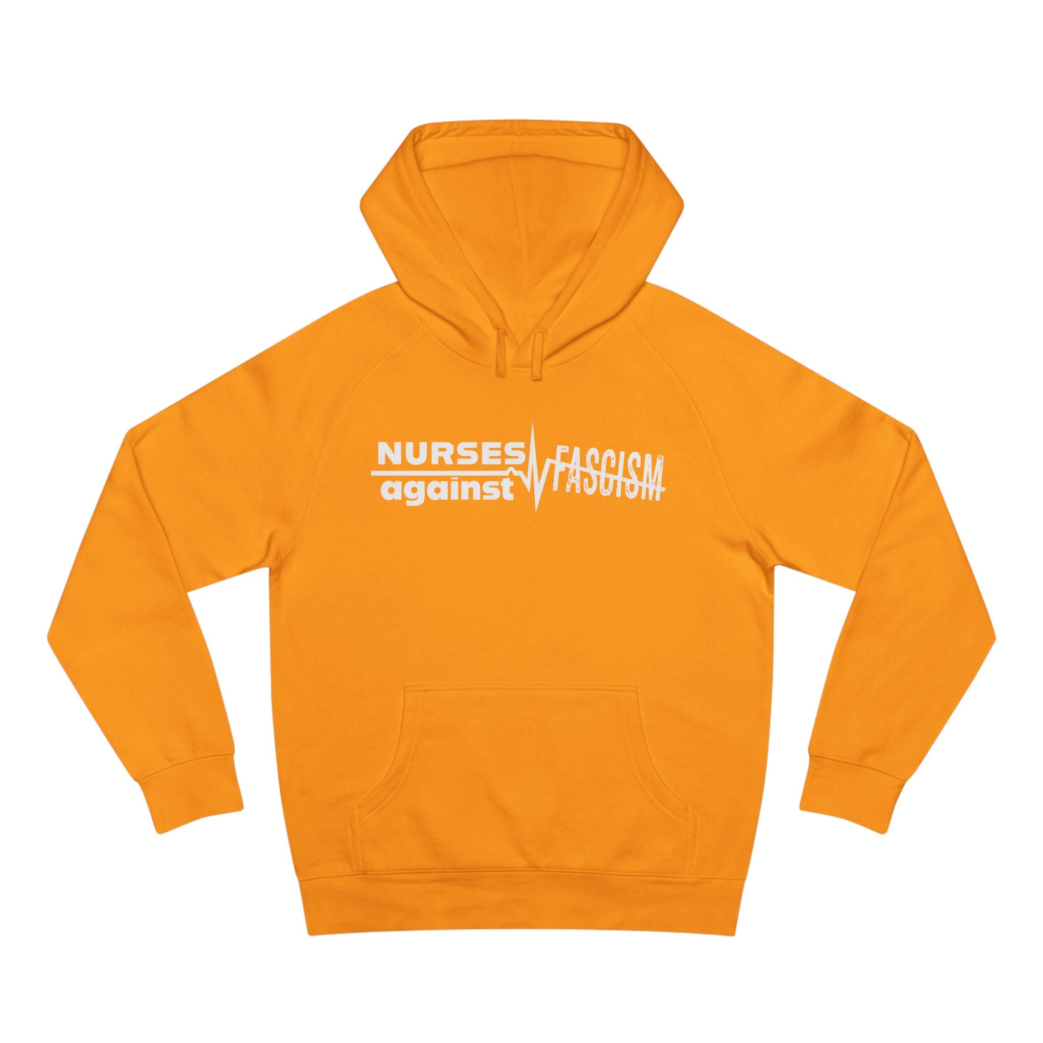 Unisex Mid-weight Hoodie - Nurses Against Fascism (front) - Nurses Against Cruelty (back) - 80% cotton, 20% polyester - NAF-H-AC5101