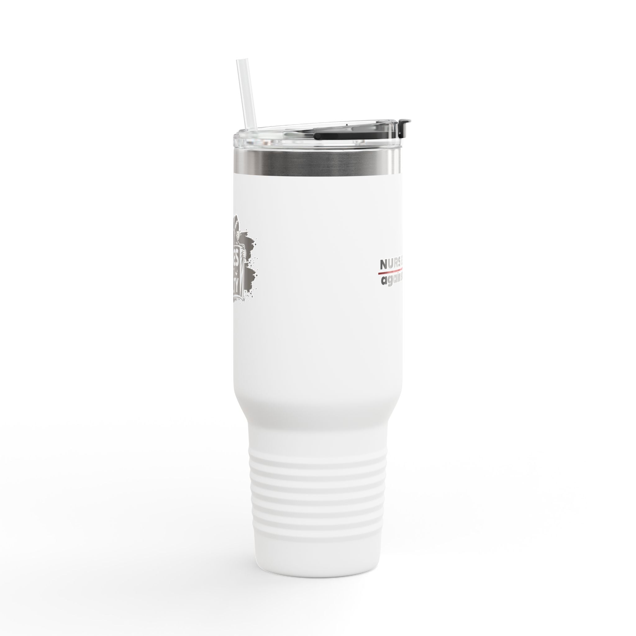 Travel Mug - Nurses Against Fascism (right) - Nurses Against Cruelty (left) - 100% stainless steel (body) - NAF-TM-40oz