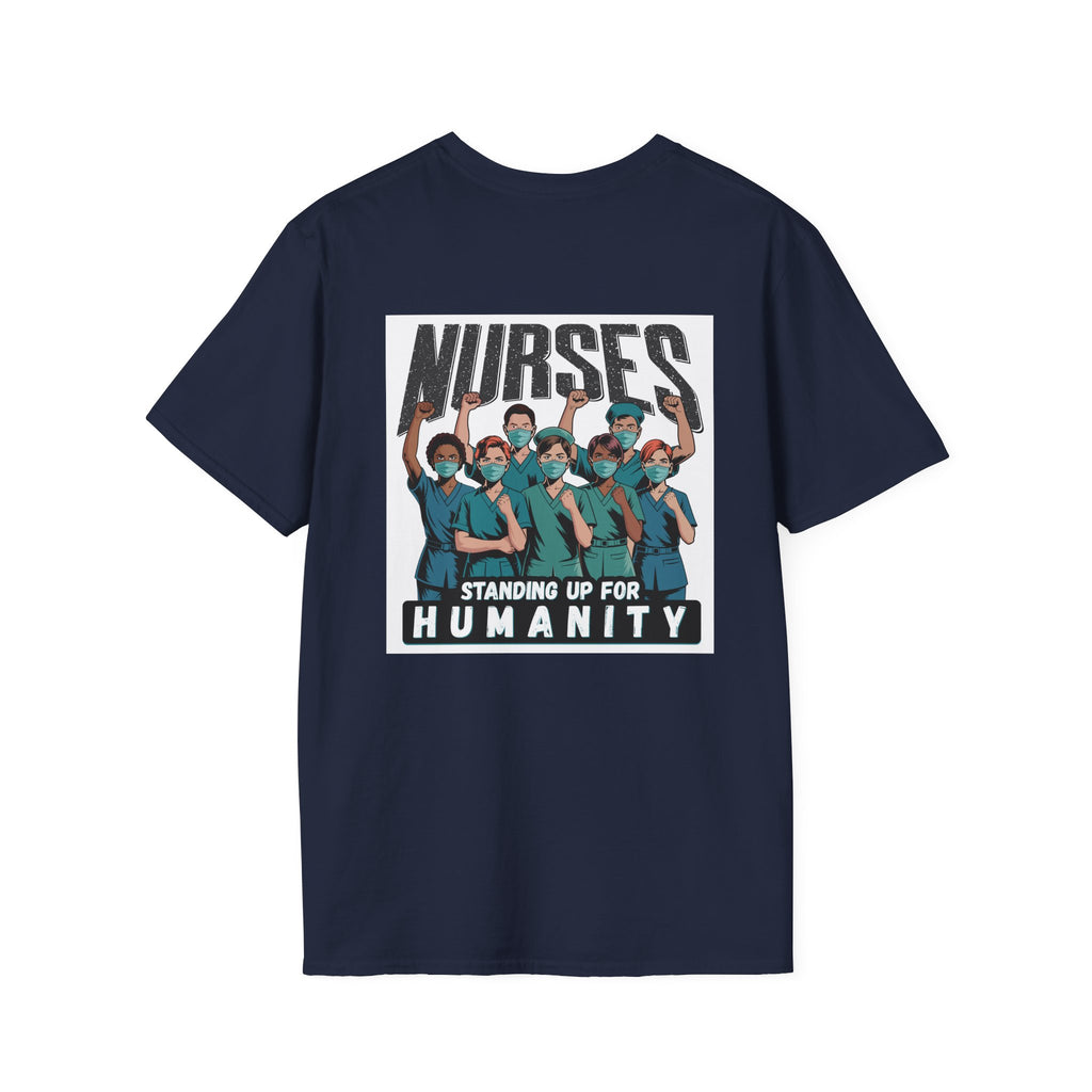 Unisex Lightweight fabric T-Shirt - Nurses For Healing The Nation (front) - Nurses Standing Up For Humanity (back) - 100% ring-spun cotton - NFH-T-G64000
