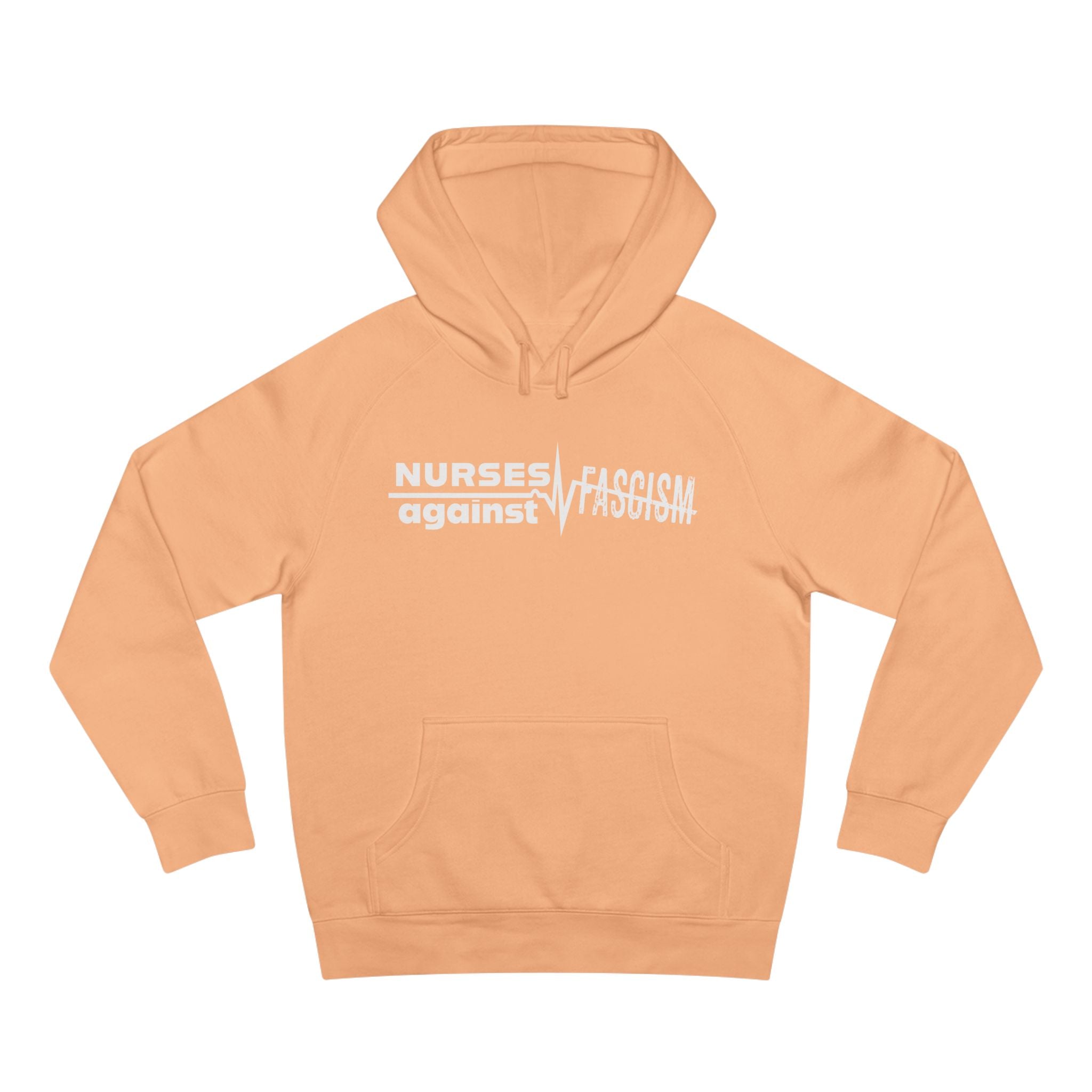 Unisex Mid-weight Hoodie - Nurses Against Fascism (front) - Nurses Against Cruelty (back) - 80% cotton, 20% polyester - NAF-H-AC5101