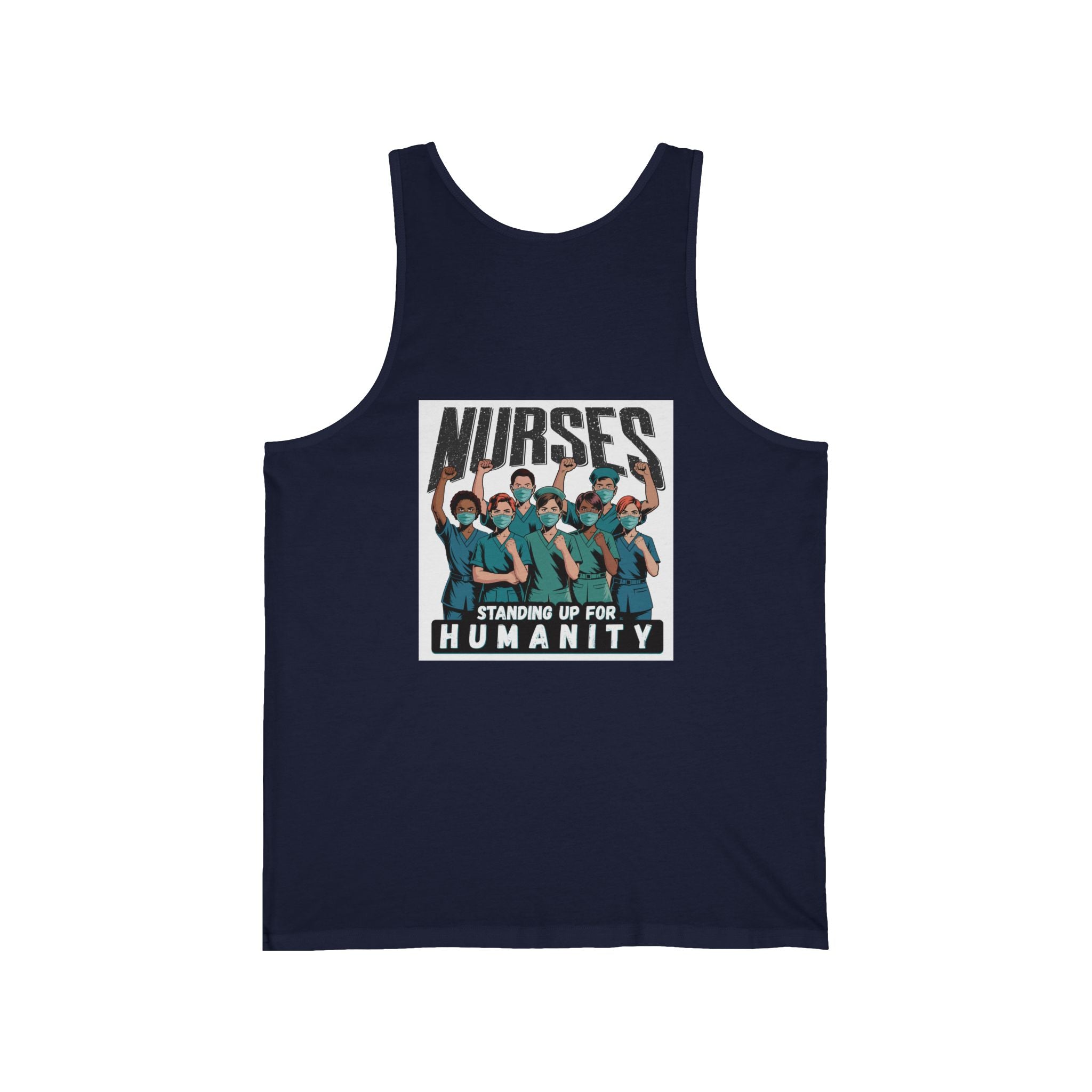 Unisex Light fabric Jersey Tank - Nurses For Healing The Nation (front) - Nurses Standing Up For Humanity (back) - 100% Airlume combed and ring-spun cotton - NFH-K-BC3480