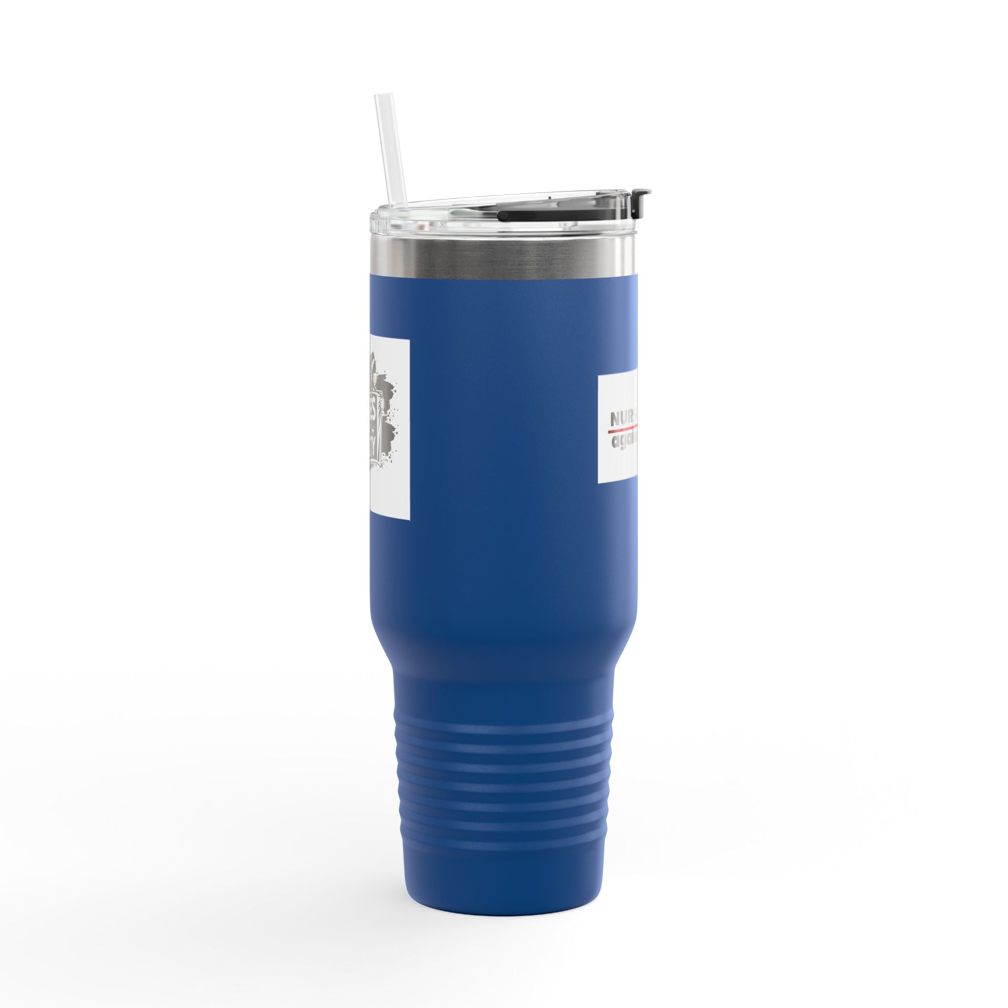 Travel Mug - Nurses Against Fascism (right) - Nurses Against Cruelty (left) - 100% stainless steel (body) - NAF-TM-40oz