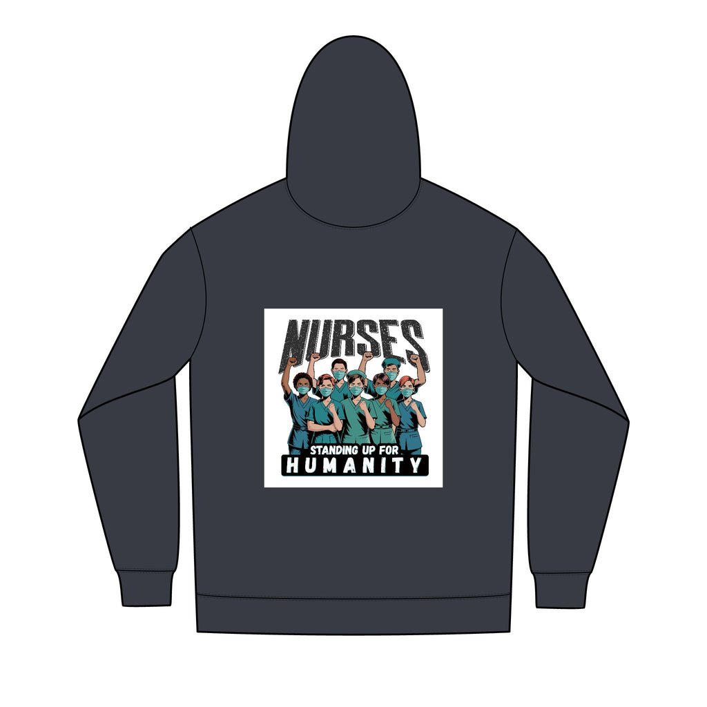 Men's Medium-heavy fabric Full-Zip Hoodie - Nurses For Healing The Nation (front) -  Nurses Standing Up For humanity (back) - 60% recycled cotton, 40% recycled polyester - NFH-Z-DT8102