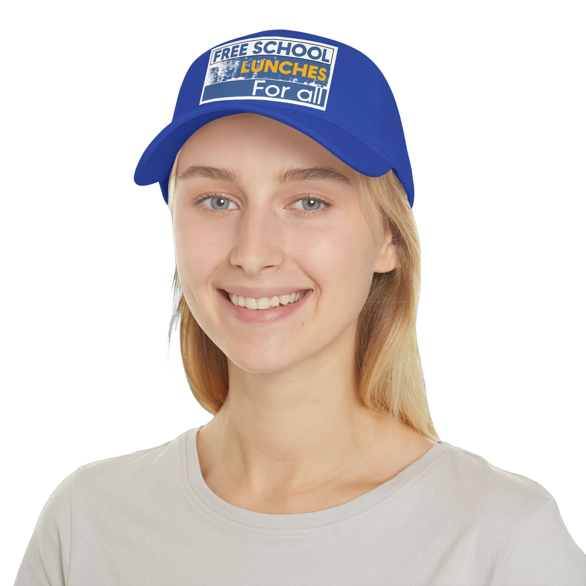Unisex Baseball Cap - Free School Lunches For All (front) - 100% Cotton Twill - NAH-B-18-253