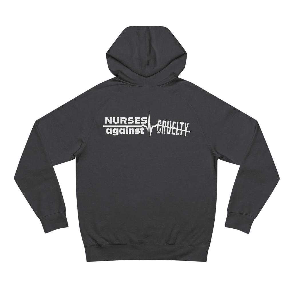 Unisex Mid-weight Hoodie - Nurses Against Fascism (front) - Nurses Against Cruelty (back) - 80% cotton, 20% polyester - NAF-H-AC5101