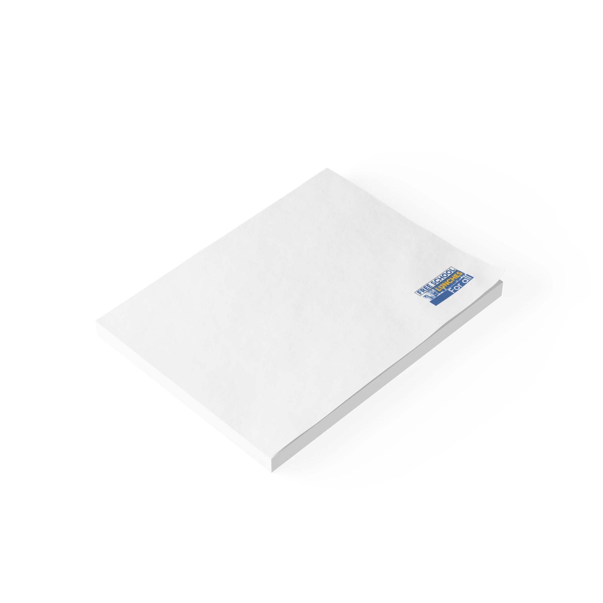 Post-it® Note Pads - Free School Lunches For All (front) - 75.2 gsm white uncoated paper - NAH-NP-3M