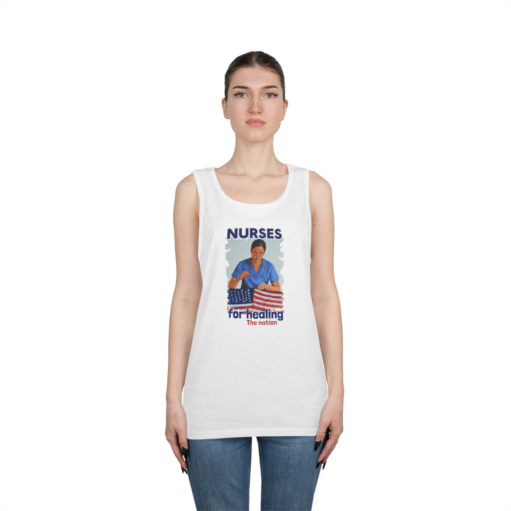 Unisex Medium fabric Cotton Tank Top - Nurses For Healing The Nation (front) - Nurses Standing Up For Humanity (back) - 100% cotton - NFH-K-G5200