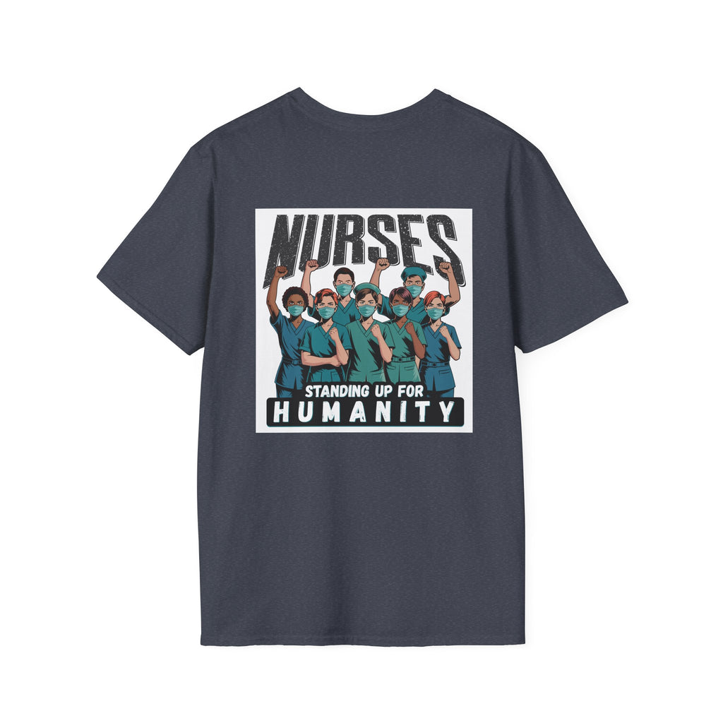 Unisex Lightweight fabric T-Shirt - Nurses For Healing The Nation (front) - Nurses Standing Up For Humanity (back) - 100% ring-spun cotton - NFH-T-G64000
