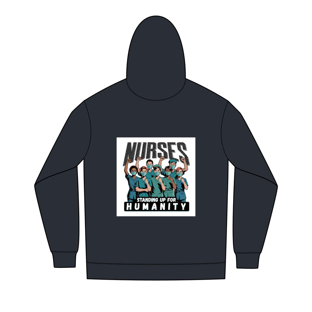 Men's Medium-heavy fabric Full-Zip Hoodie - Nurses For Healing The Nation (front) -  Nurses Standing Up For humanity (back) - 60% recycled cotton, 40% recycled polyester - NFH-Z-DT8102