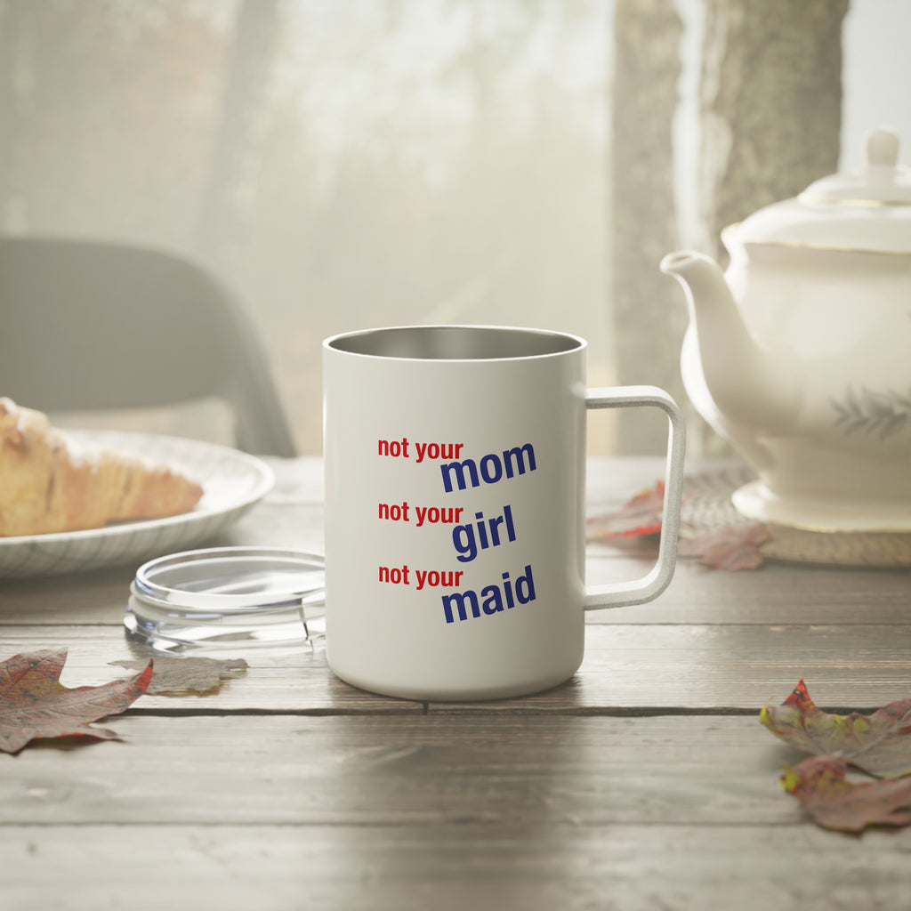 Unisex Insulated Coffee Mug - Save Lives Be A Nurse (right) - Not Your Mom (left) - 10oz - SLM-CM-INSULATED