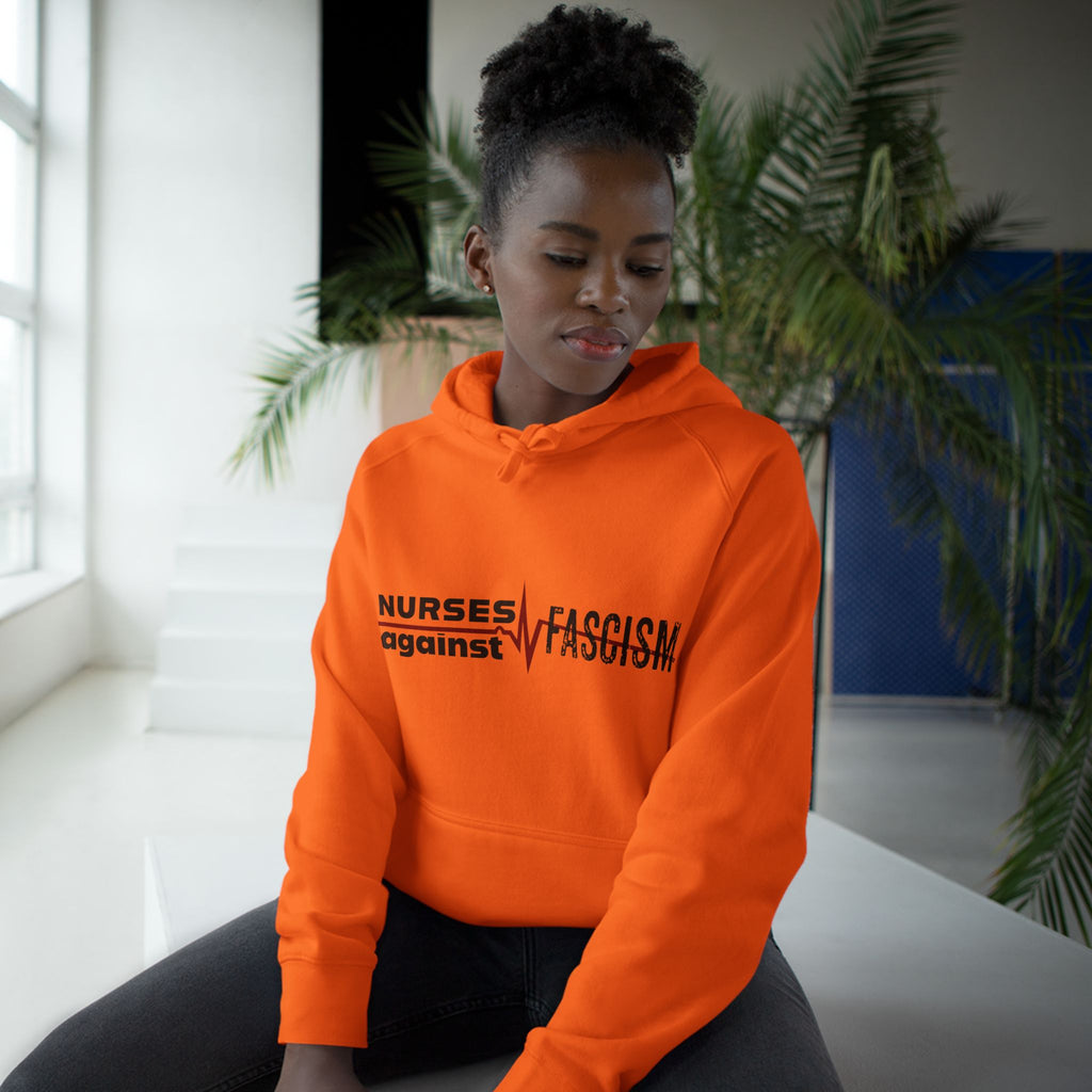 Unisex Mid-weight Hoodie - Nurses Against Fascism (front) - Nurses Against Cruelty (back) - 80% cotton, 20% polyester - NAF-H-AC5101