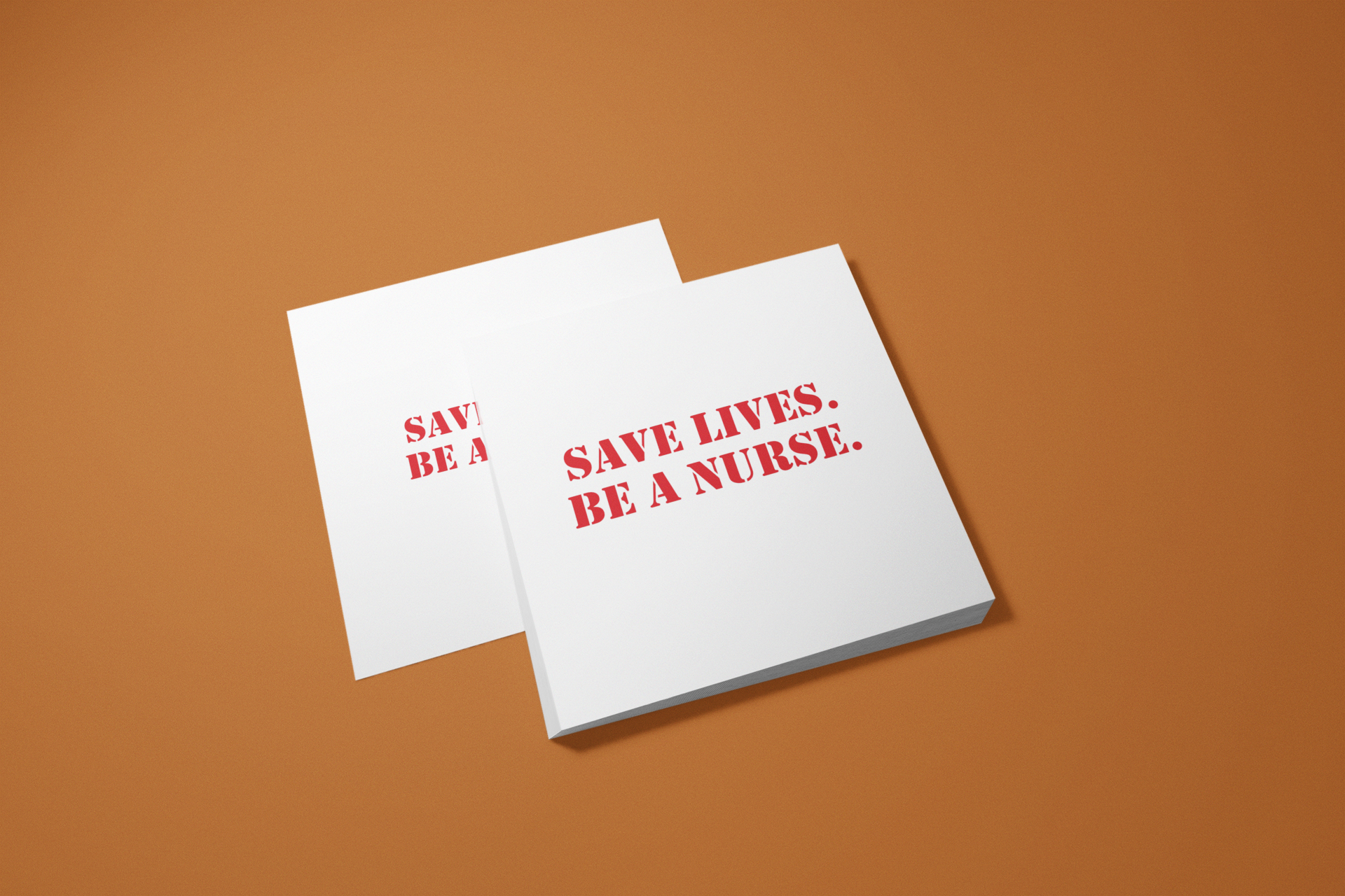 Post-it® Note Pads - Save Lives Be A Nurse (front) - 75.2 gsm white uncoated paper - SLM-NP-3M