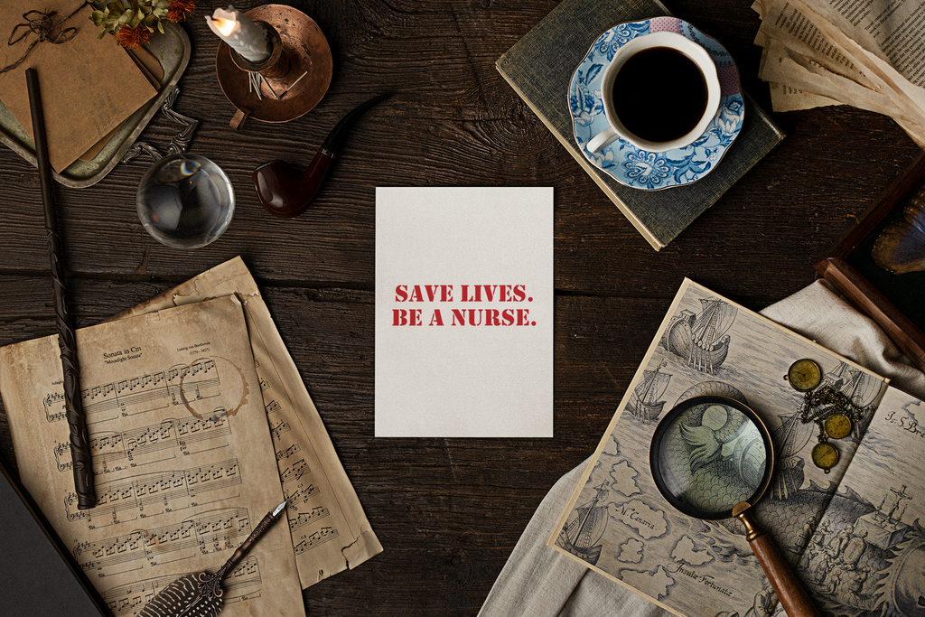 Post-it® Note Pads - Save Lives Be A Nurse (front) - 75.2 gsm white uncoated paper - SLA-NP-3M