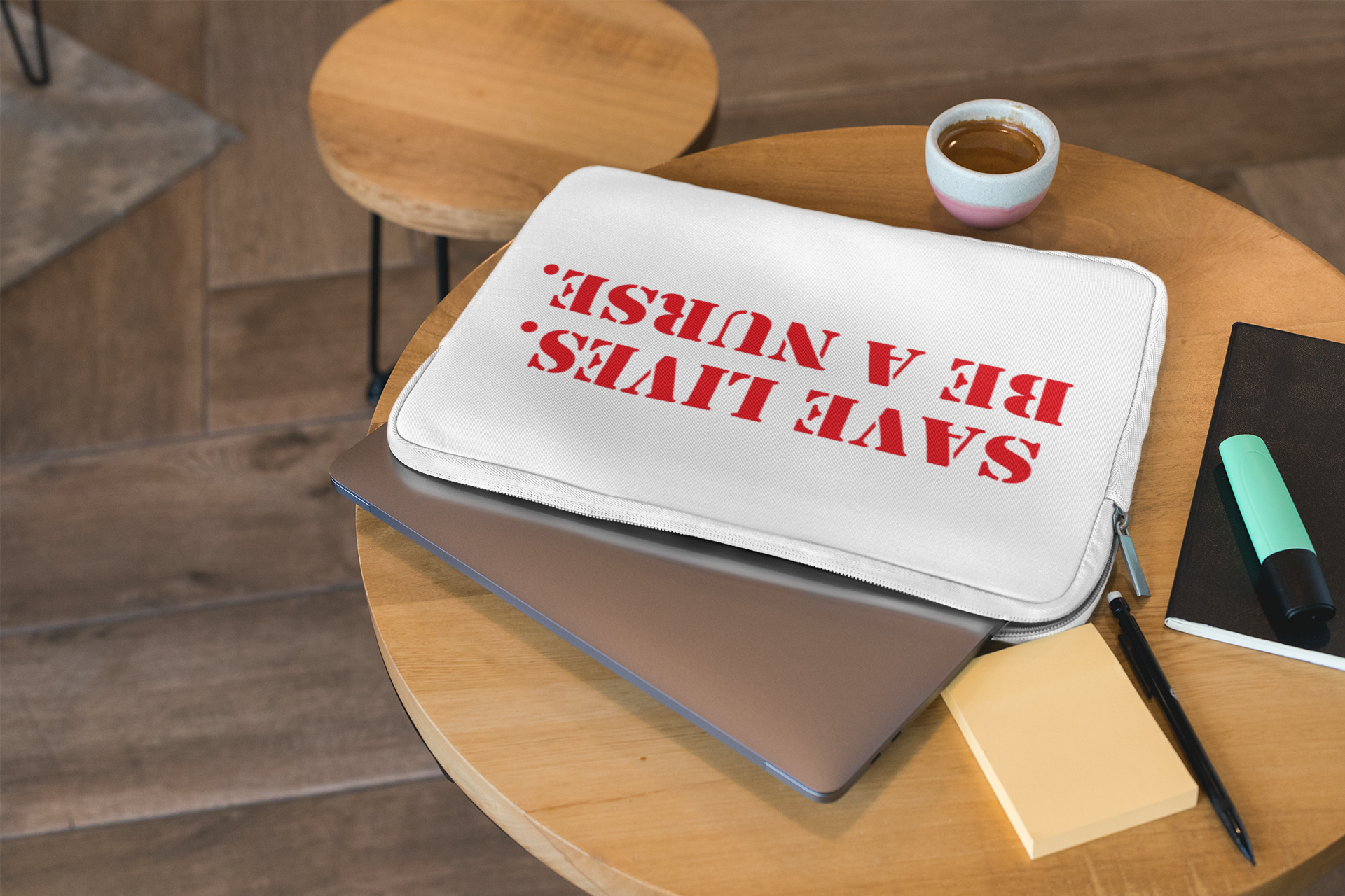 Laptop Sleeve - Save Lives Be A Nurse (front) - Smooth neoprene - SLM-LS-01