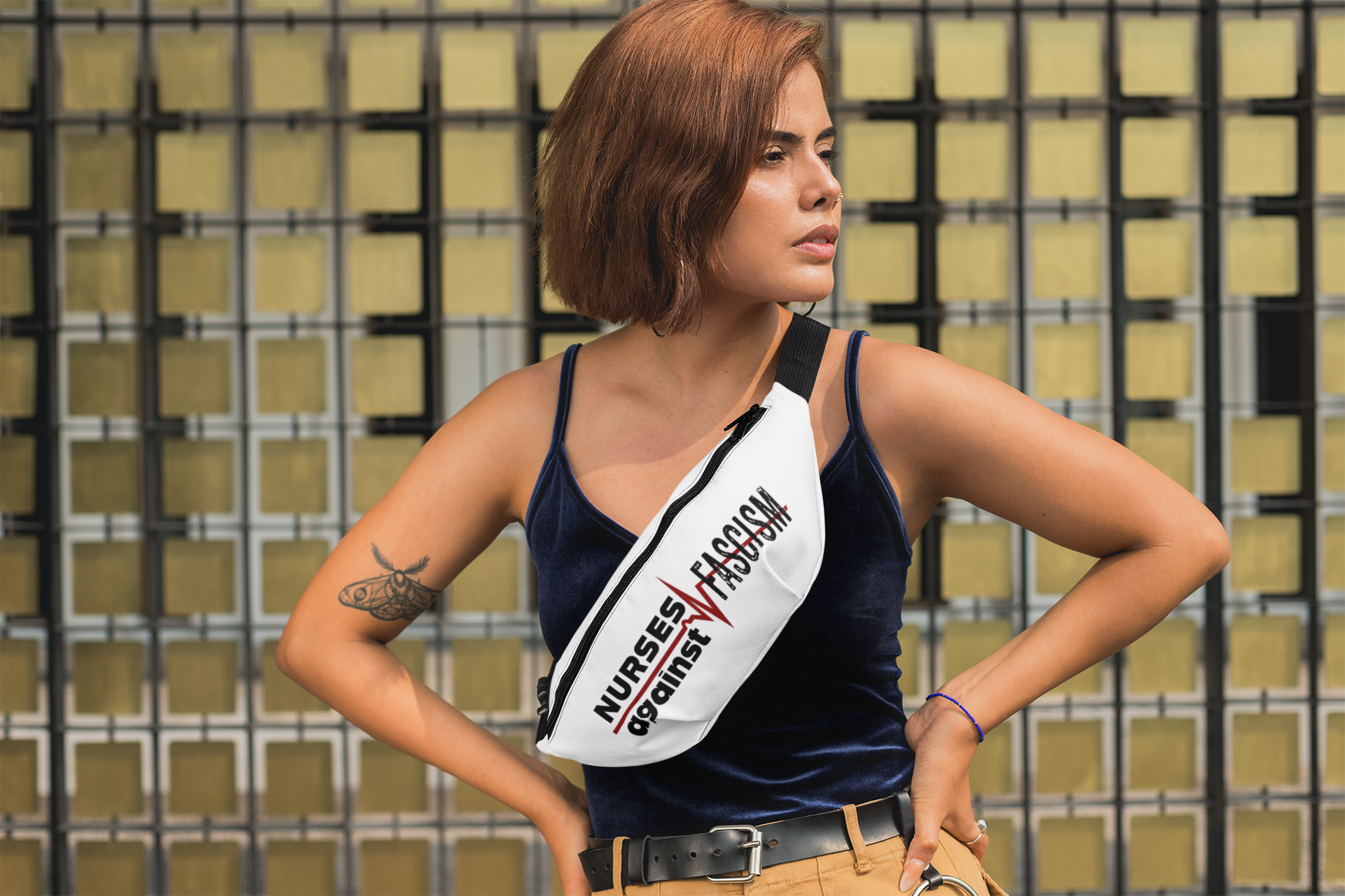 Nurse Fanny Pack – Nurses Against Fascism & Nurses Against Cruelty Design - Adjustable Waist Bag for Nurses - NAF-FP-01