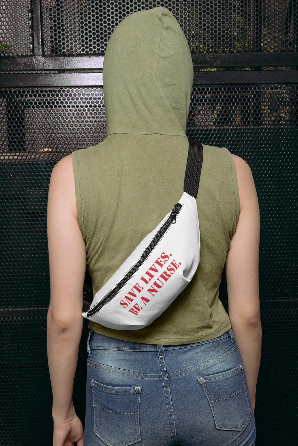 Nurse Fanny Pack – Save Lives, Be a Nurse Design - Adjustable Waist Bag for Nurses - SLA-FP-01