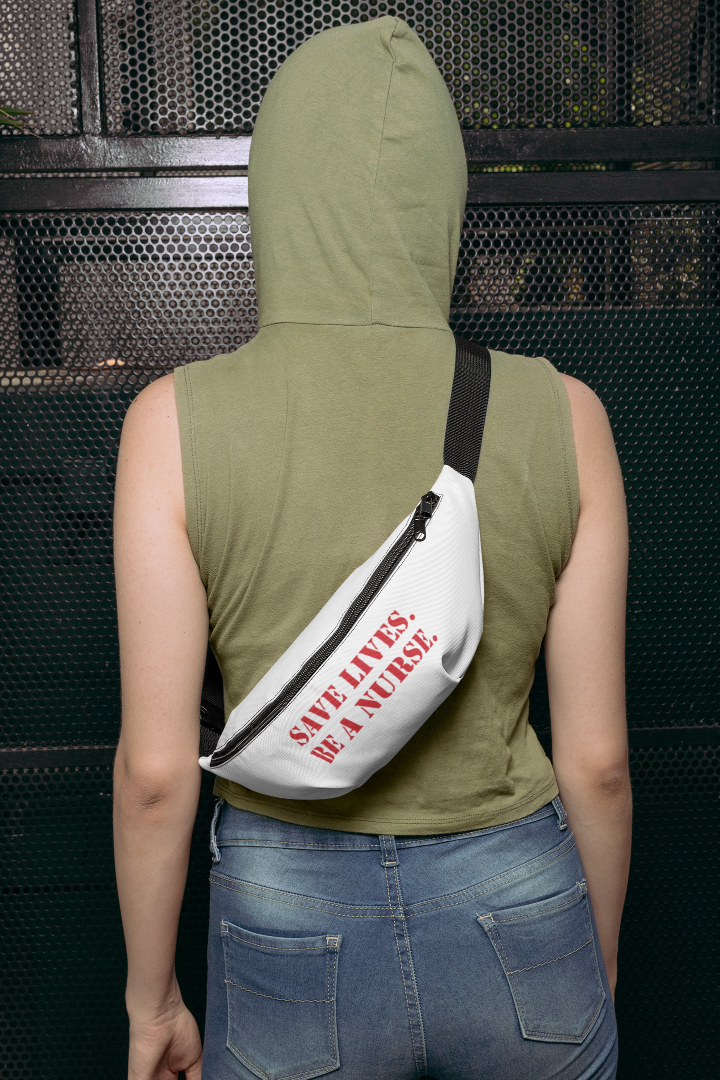 Nurse Fanny Pack – Save Lives, Be a Nurse Design - Adjustable Waist Bag for Nurses - SLA-FP-01