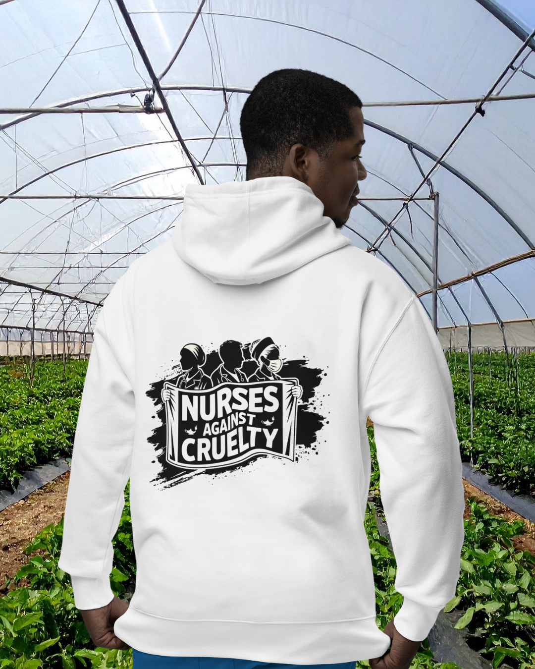 Unisex Mid-weight Hoodie - Nurses Against Fascism (front) - Nurses Against Cruelty (back) - 80% cotton, 20% polyester - NAF-H-AC5101