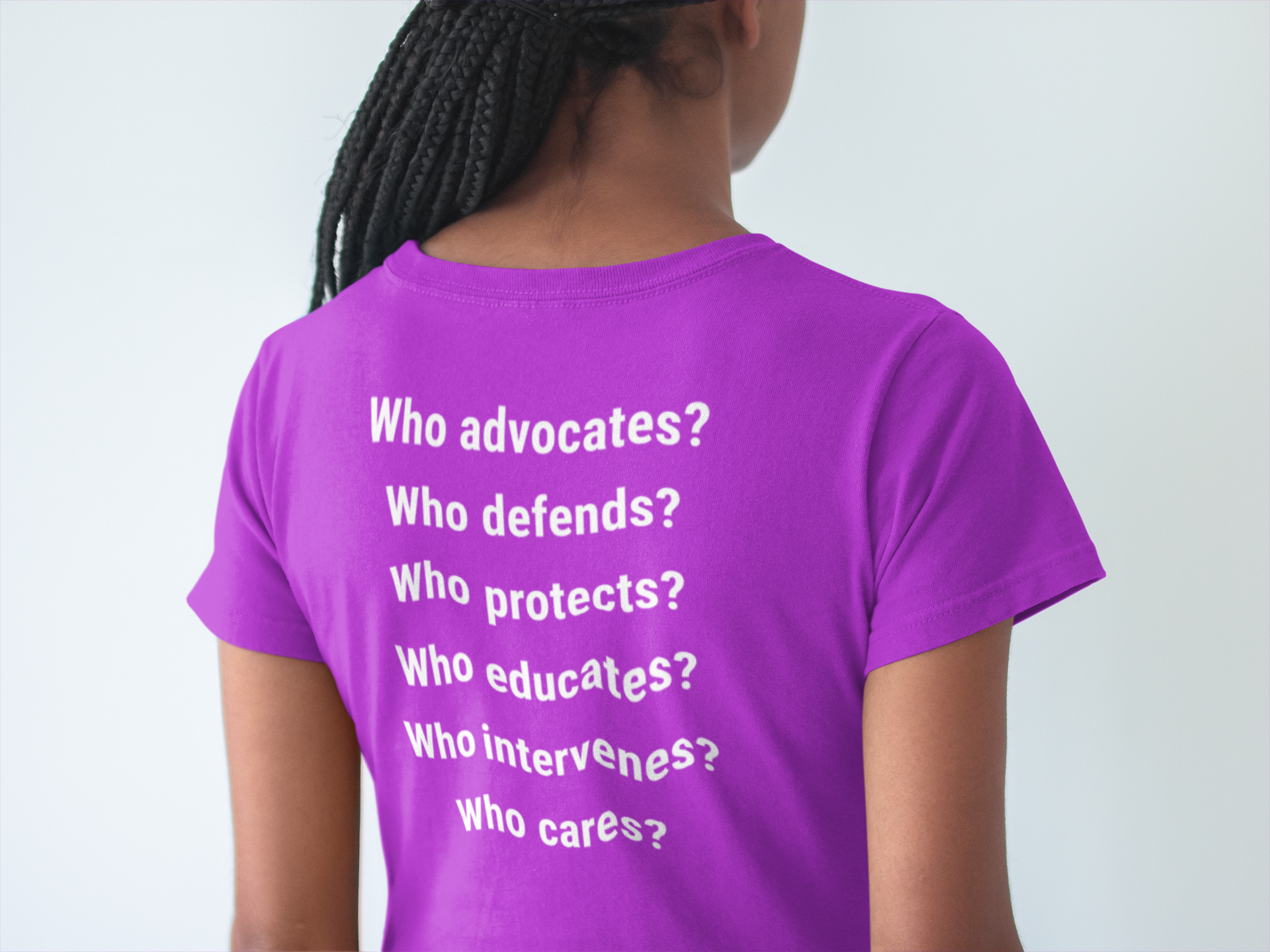 Unisex Lightweight fabric T-Shirt - Save Life Be a Nurse (front) - Who advocates? Who defends? Who protects? Who educates? Who intervenes? Who cares? (back) - 100% ring-spun cotton - SLBN-T-G64000