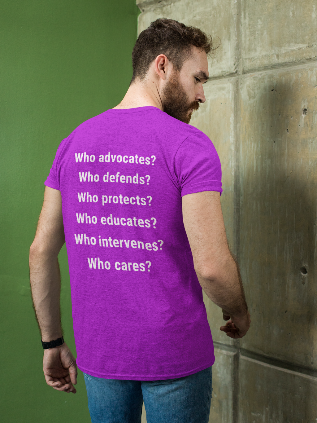 Unisex Lightweight fabric T-Shirt - Save Life Be a Nurse (front) - Who advocates? Who defends? Who protects? Who educates? Who intervenes? Who cares? (back) - 100% ring-spun cotton - SLBN-T-G64000
