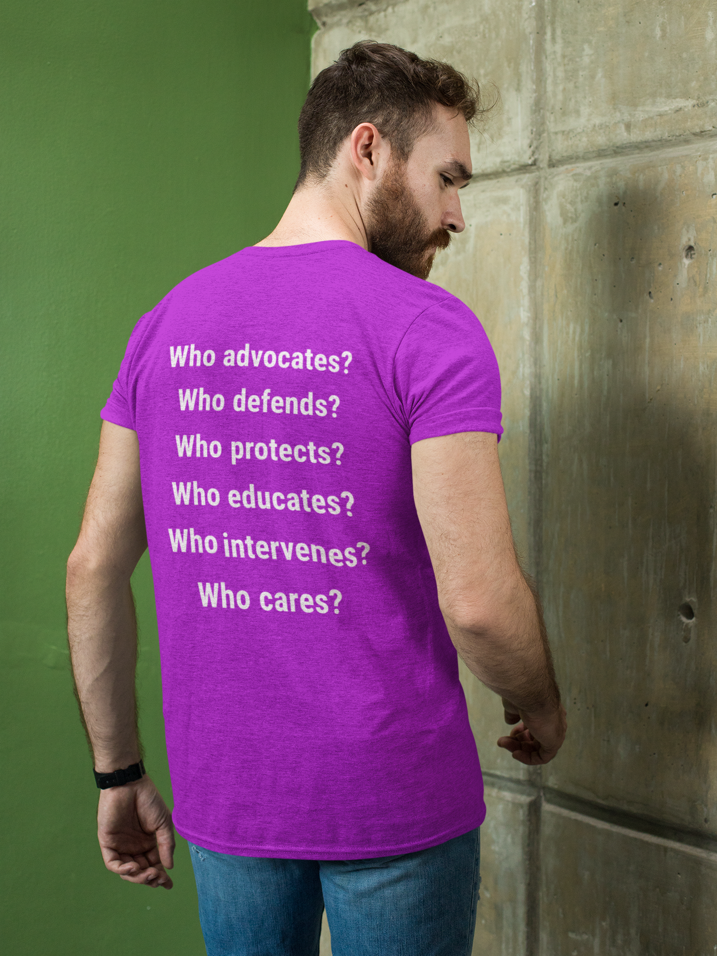 Unisex Lightweight fabric T-Shirt - Save Life Be a Nurse (front) - Who advocates? Who defends? Who protects? Who educates? Who intervenes? Who cares? (back) - 100% ring-spun cotton - SLBN-T-G64000