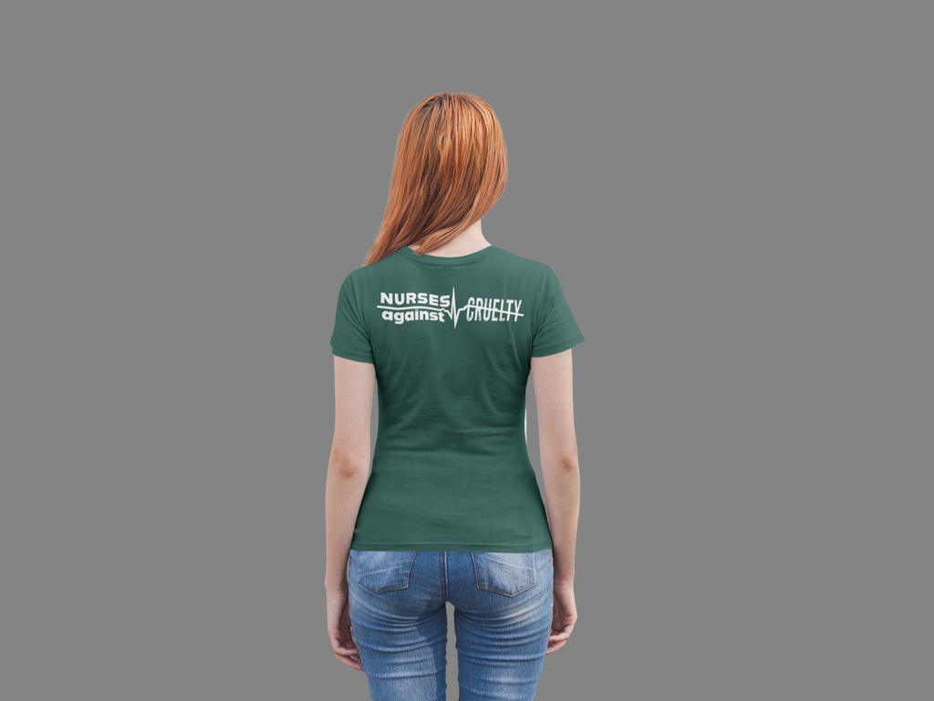 Unisex Medium fabric V-Neck T-Shirt - Nurses Against Fascism (front) - Nurses Against Cruelty (back) - 100% cotton - NAF-V-G5V00L