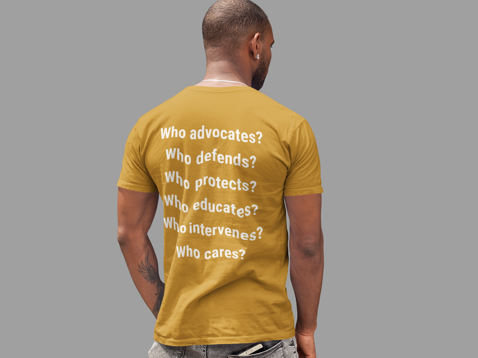 Unisex Lightweight fabric Jersey Short Sleeve V-Neck Tee - Save Lives Be A Nurse (front) - Who Advocates? Who Defends? (back) - 100% cotton fabric - SLA-V-BC3005