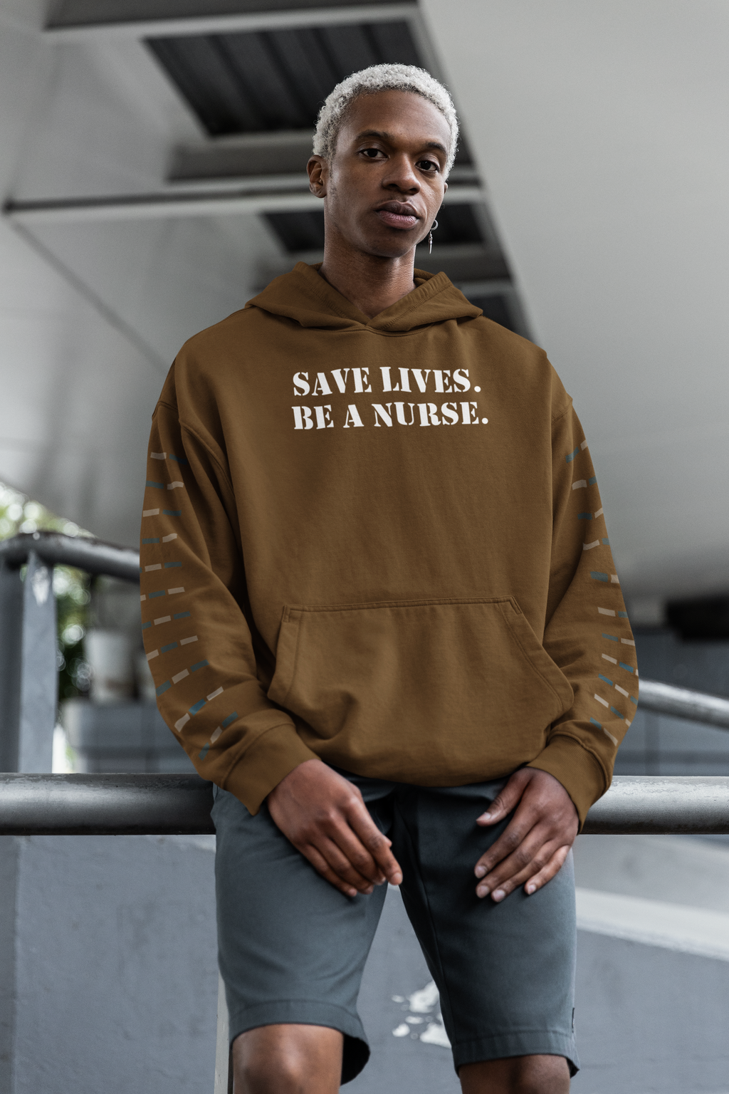 Unisex Mid-weight Hoodie - Save Lives Be A Nurse (front) - Who Advocates? Who Defend? (back) - 80% cotton, 20% Polyester - SLA-H-AC5101