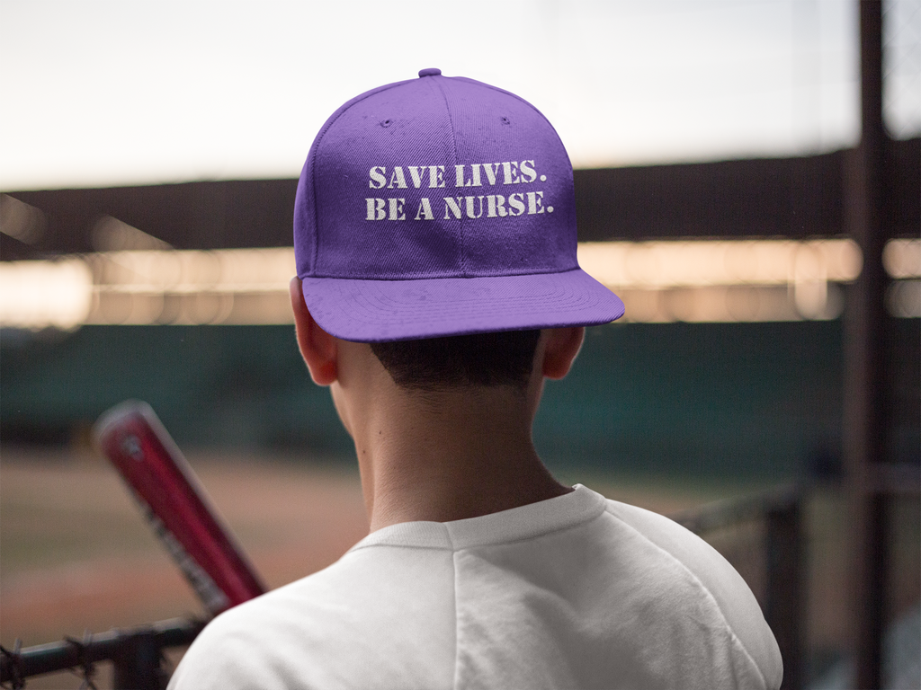 Unisex Baseball Cap - Save Lives Be A Nurse (front) - 100% Cotton Twill - SLA-B-18-253