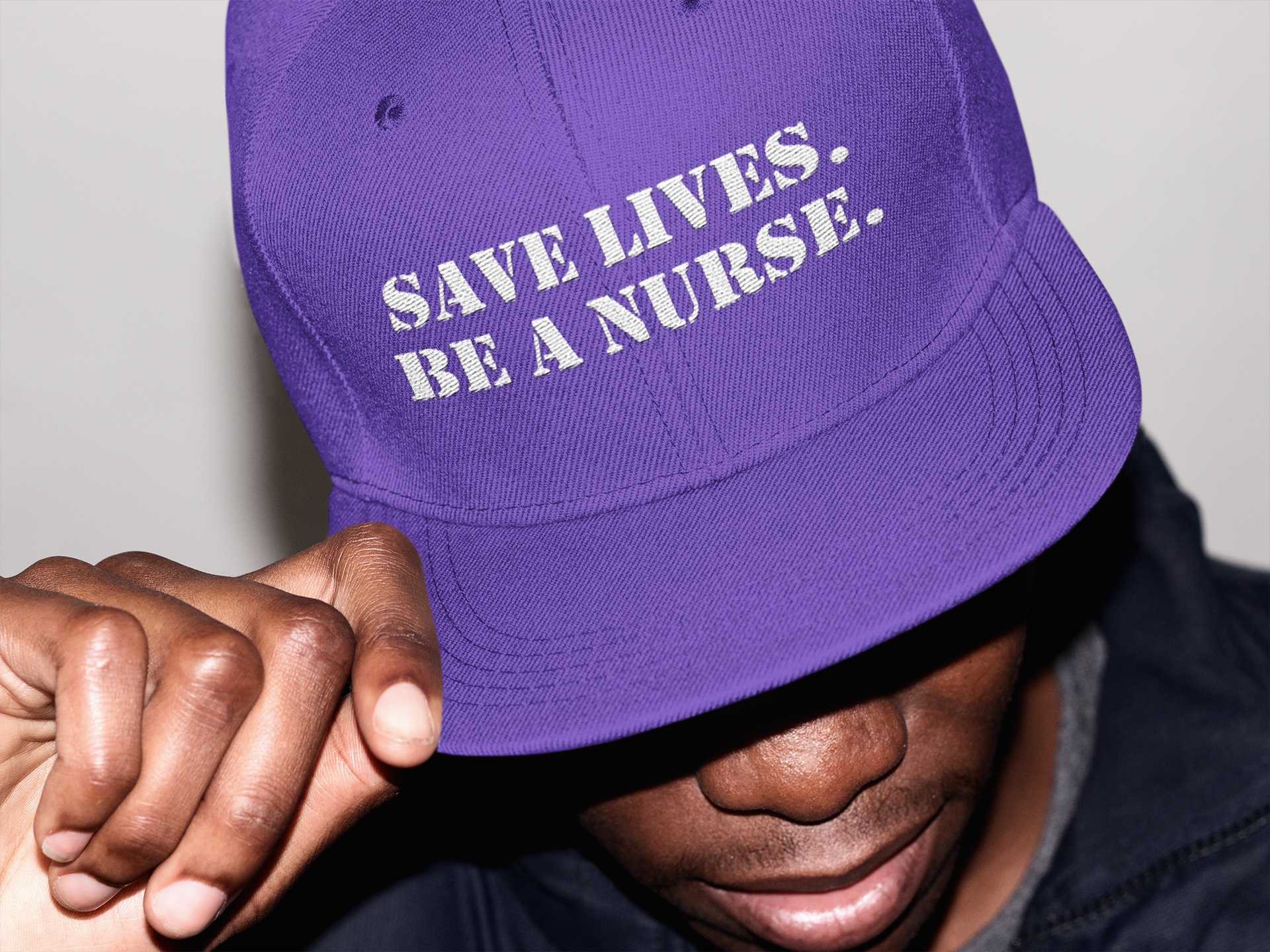 Unisex Baseball Cap - Save Lives Be A Nurse (front) - 100% Cotton Twill - SLA-B-18-253