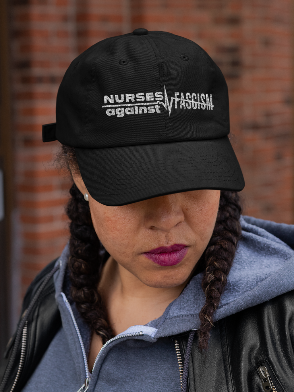 Unisex Baseball Cap - Nurses Against Fascism (front) - 100% Cotton Twill - NAF-B-18-253