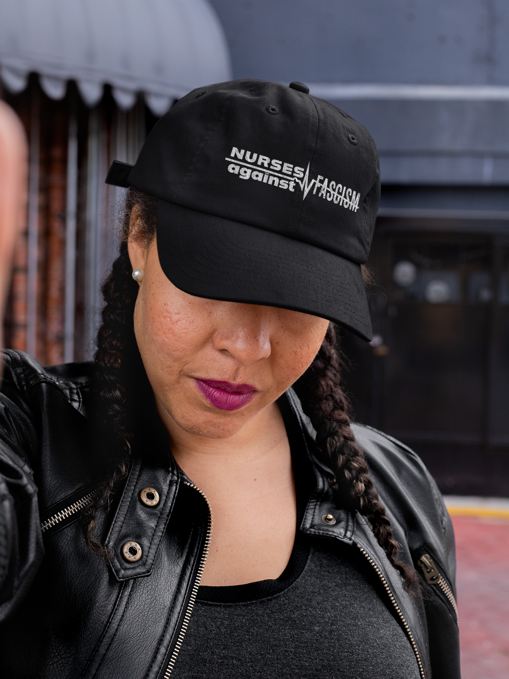 Unisex Baseball Cap - Nurses Against Fascism (front) - 100% Cotton Twill - NAF-B-18-253