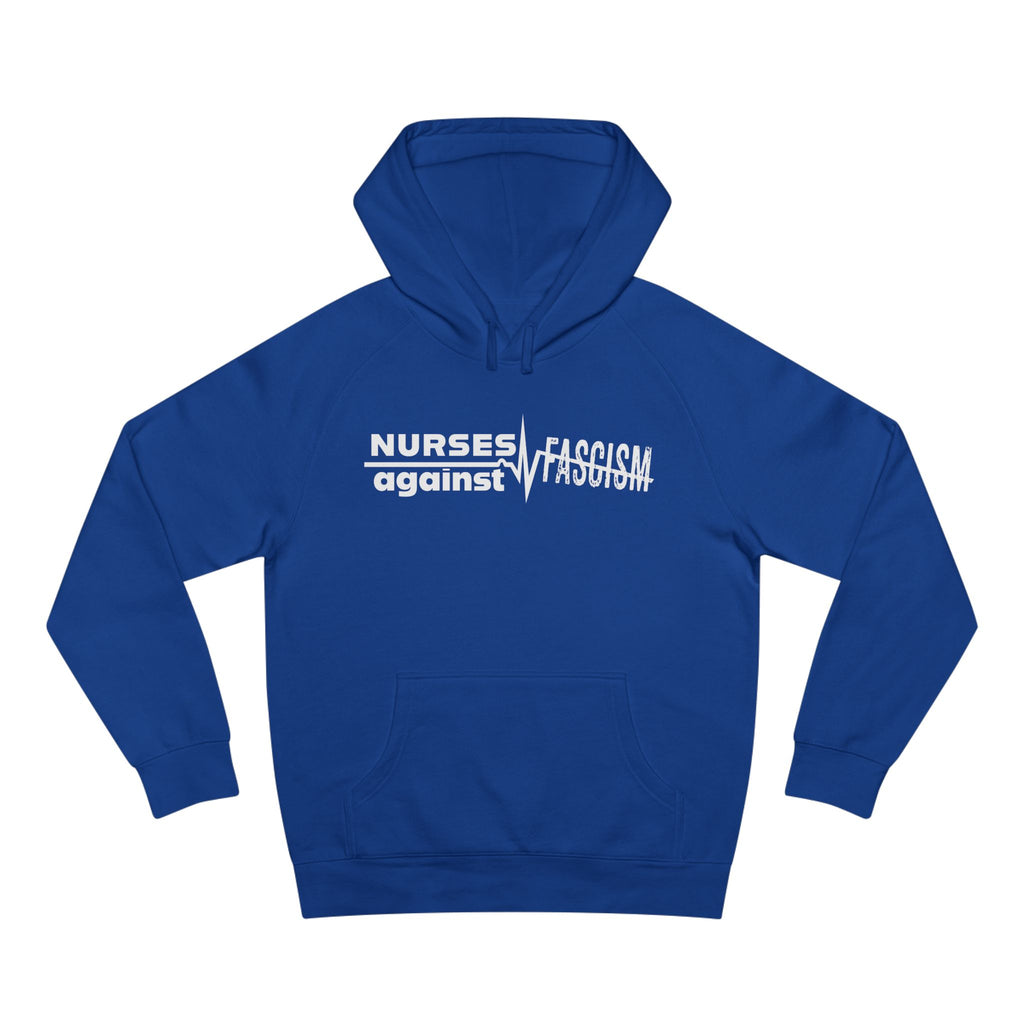 Unisex Mid-weight Hoodie - Nurses Against Fascism (front) - Nurses Against Cruelty (back) - 80% cotton, 20% polyester - NAF-H-AC5101