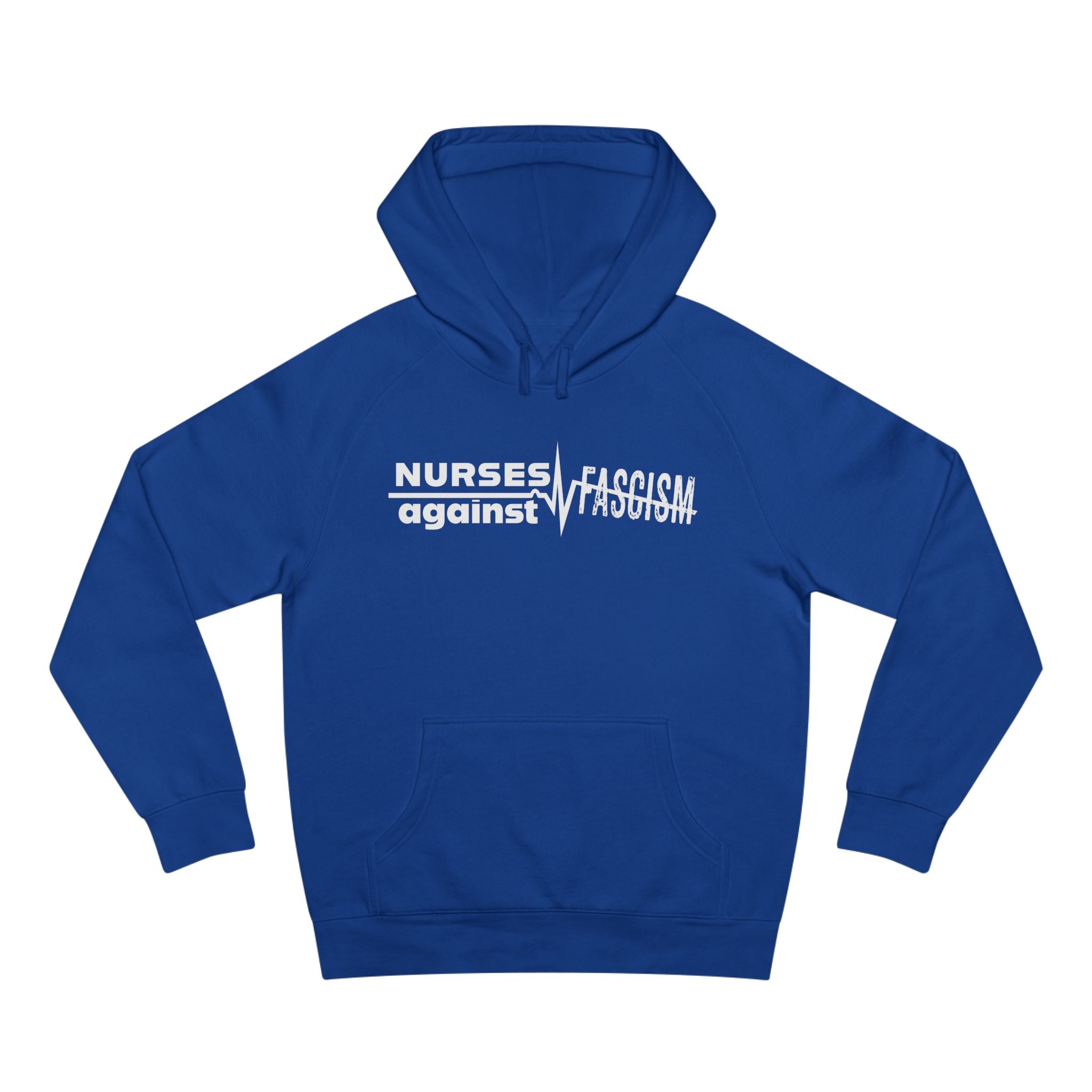 Unisex Mid-weight Hoodie - Nurses Against Fascism (front) - Nurses Against Cruelty (back) - 80% cotton, 20% polyester - NAF-H-AC5101