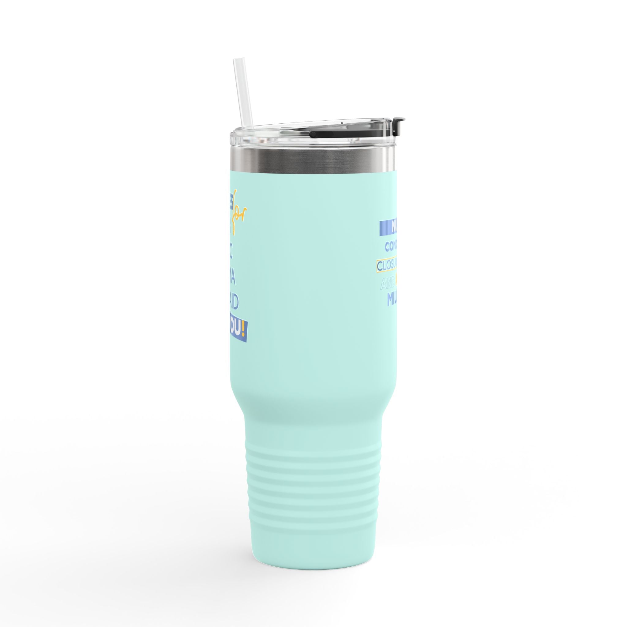 Travel Mug - Nurses Condemning Closure of USAID (front) - Nurses For NIH CDC FEMA USAID And YOU (back) - 100% stainless steel (body) - NFG-TM-40oz