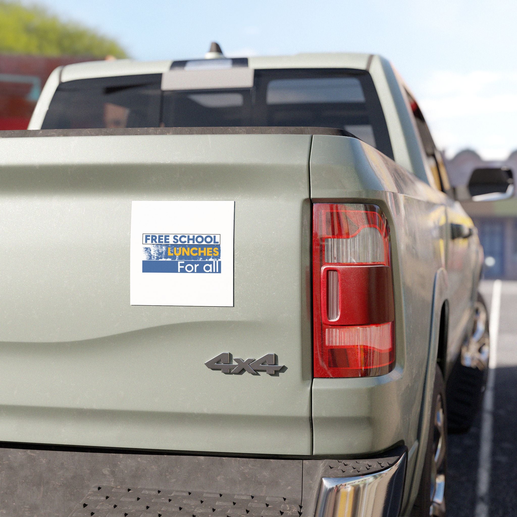 Car Magnets - Free School Lunches For All (front) - Magnetic White base and matte finish - NAH-CA-01