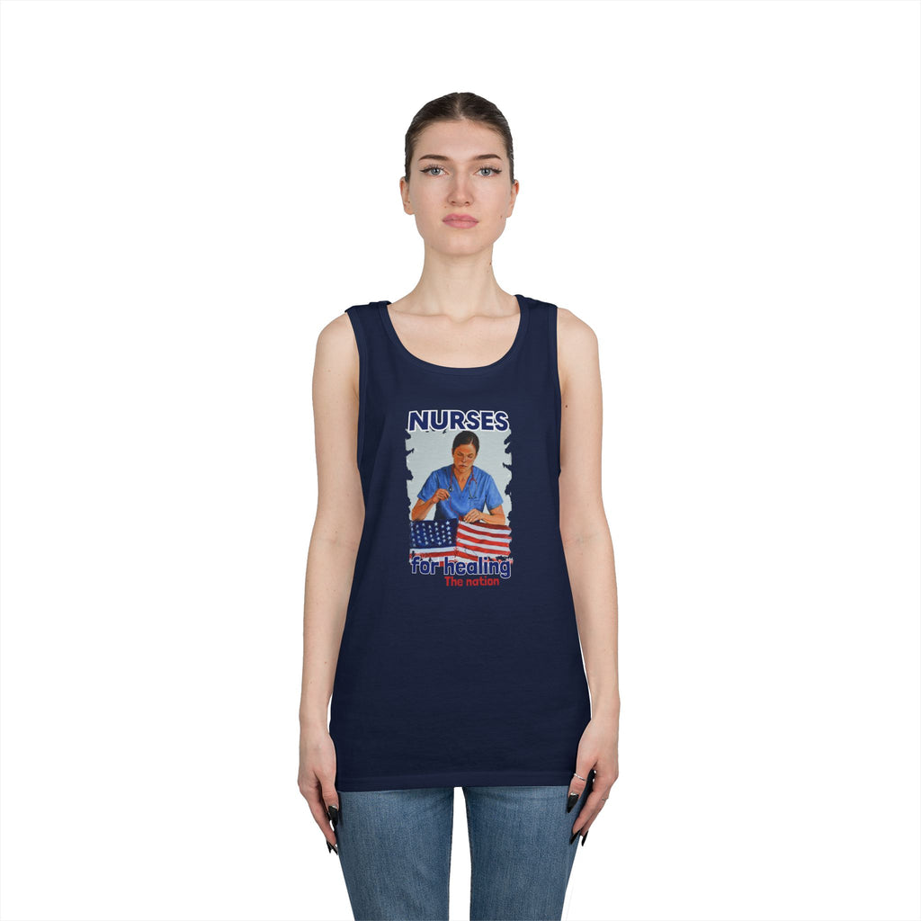 Unisex Medium fabric Cotton Tank Top - Nurses For Healing The Nation (front) - Nurses Standing Up For Humanity (back) - 100% cotton - NFH-K-G5200