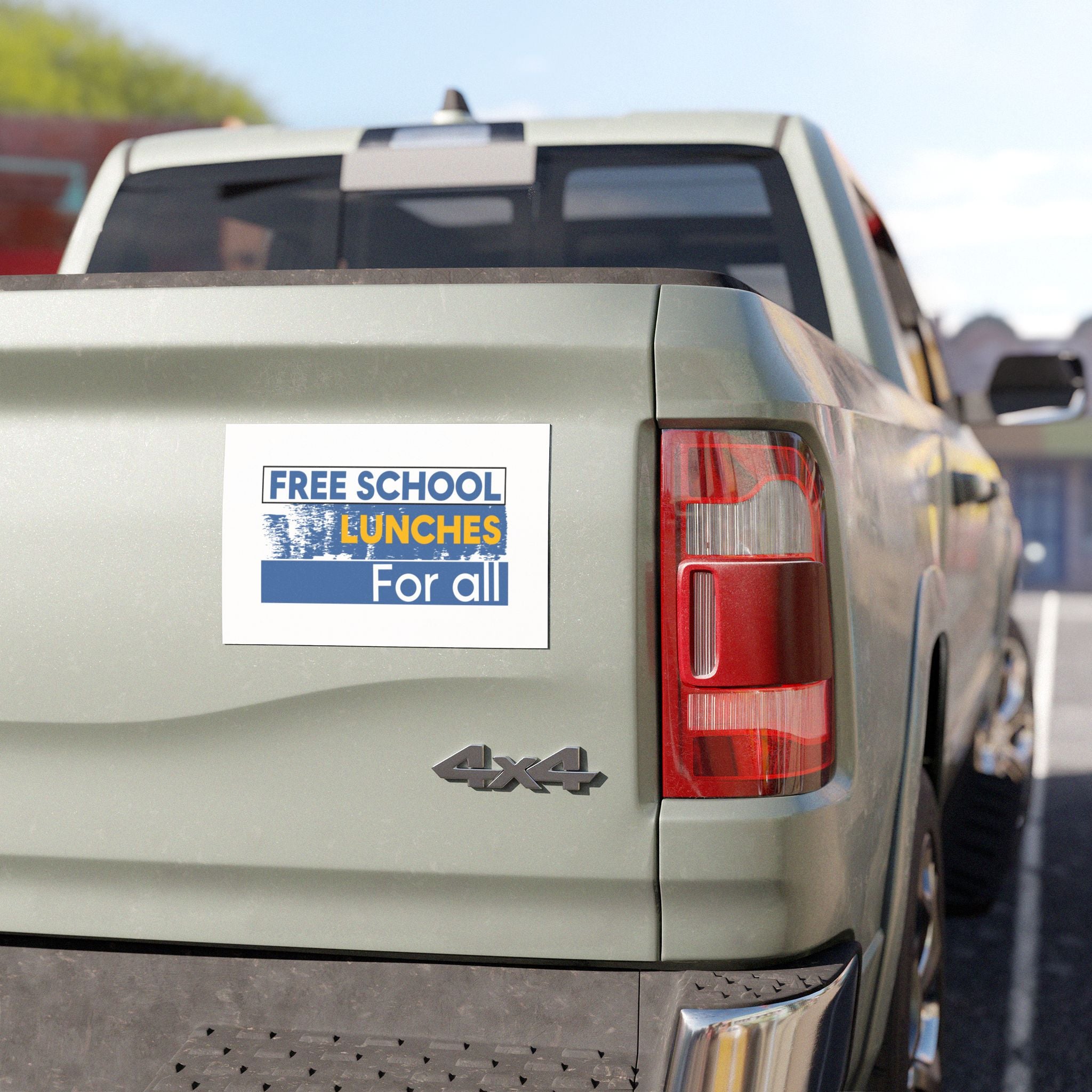 Car Magnets - Free School Lunches For All (front) - Magnetic White base and matte finish - NAH-CA-01