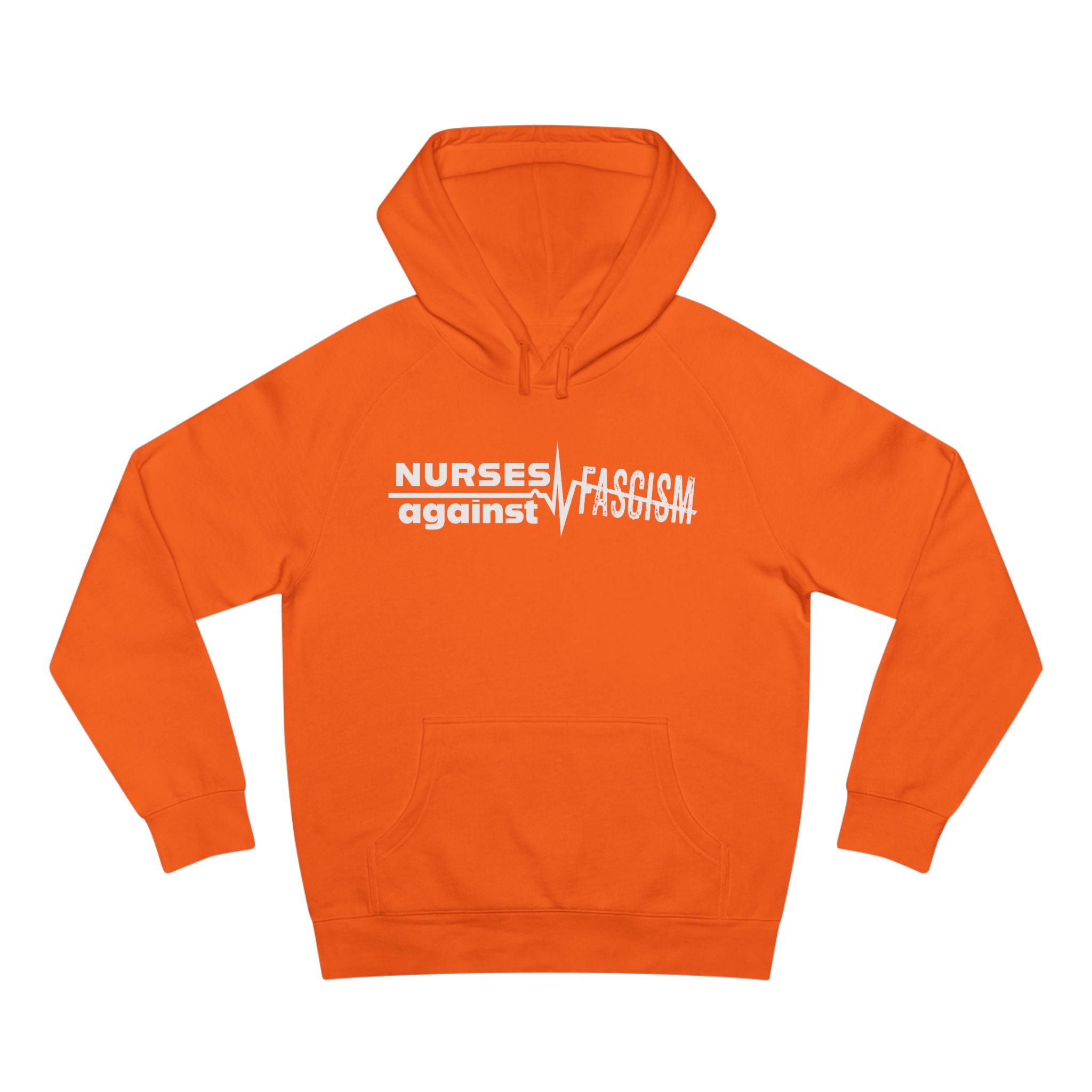 Unisex Mid-weight Hoodie - Nurses Against Fascism (front) - Nurses Against Cruelty (back) - 80% cotton, 20% polyester - NAF-H-AC5101