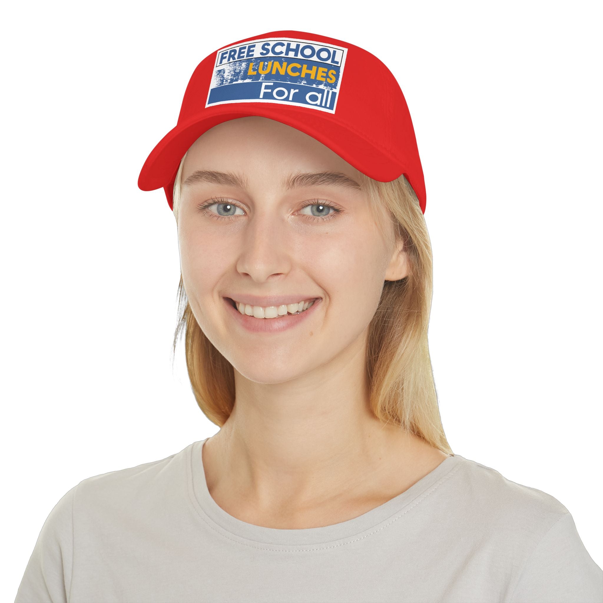 Unisex Baseball Cap - Free School Lunches For All (front) - 100% Cotton Twill - NAH-B-18-253