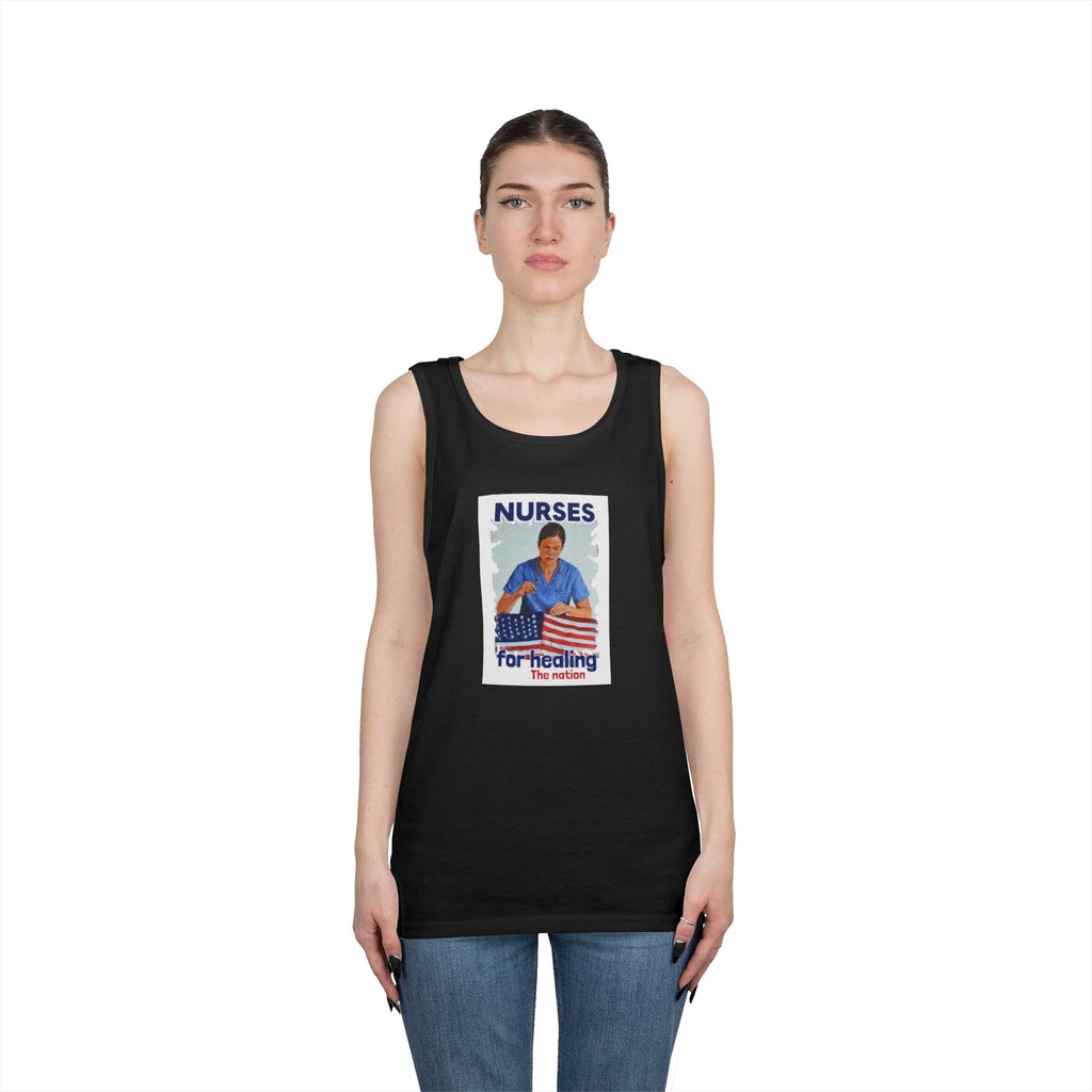 Unisex Medium fabric Cotton Tank Top - Nurses For Healing The Nation (front) - Nurses Standing Up For Humanity (back) - 100% cotton - NFH-K-G5200